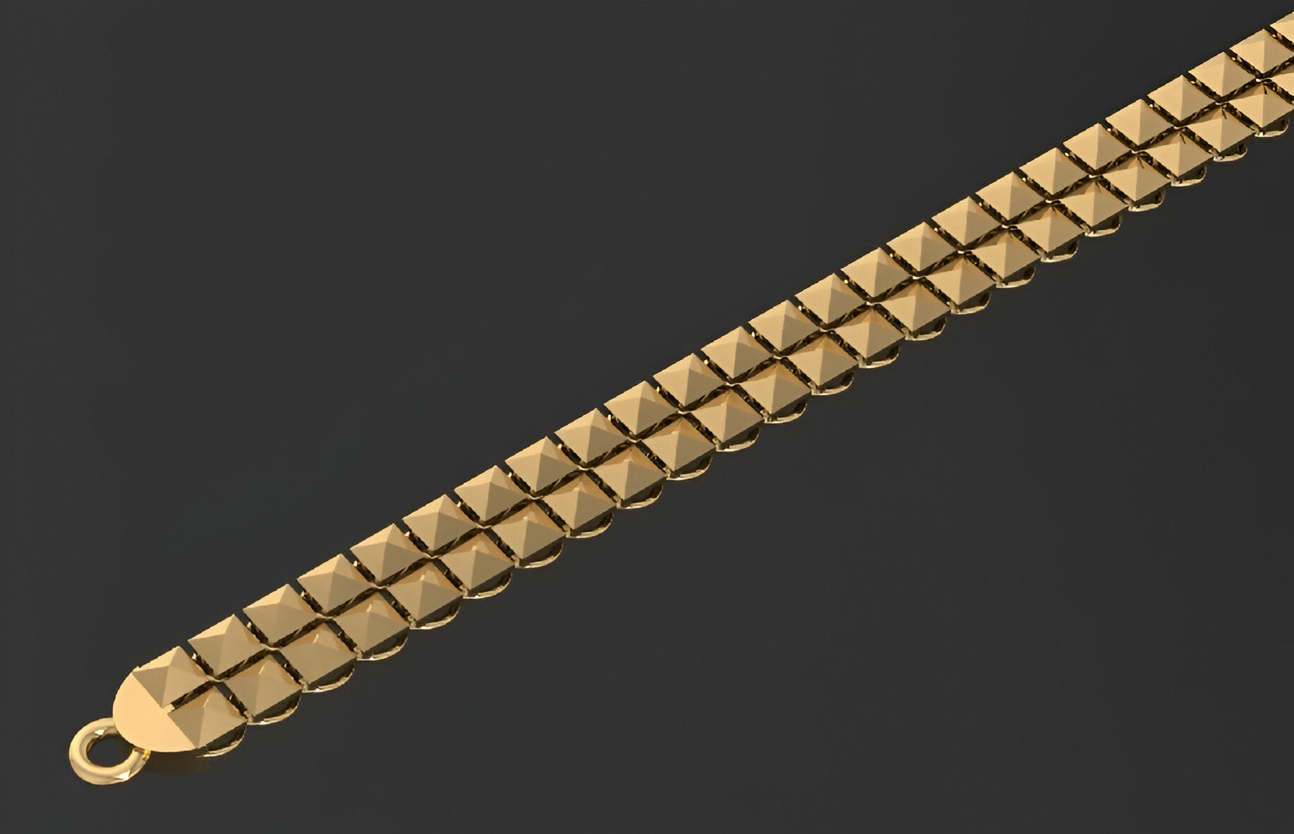 Gold Chain Bracelet 3D print model_6