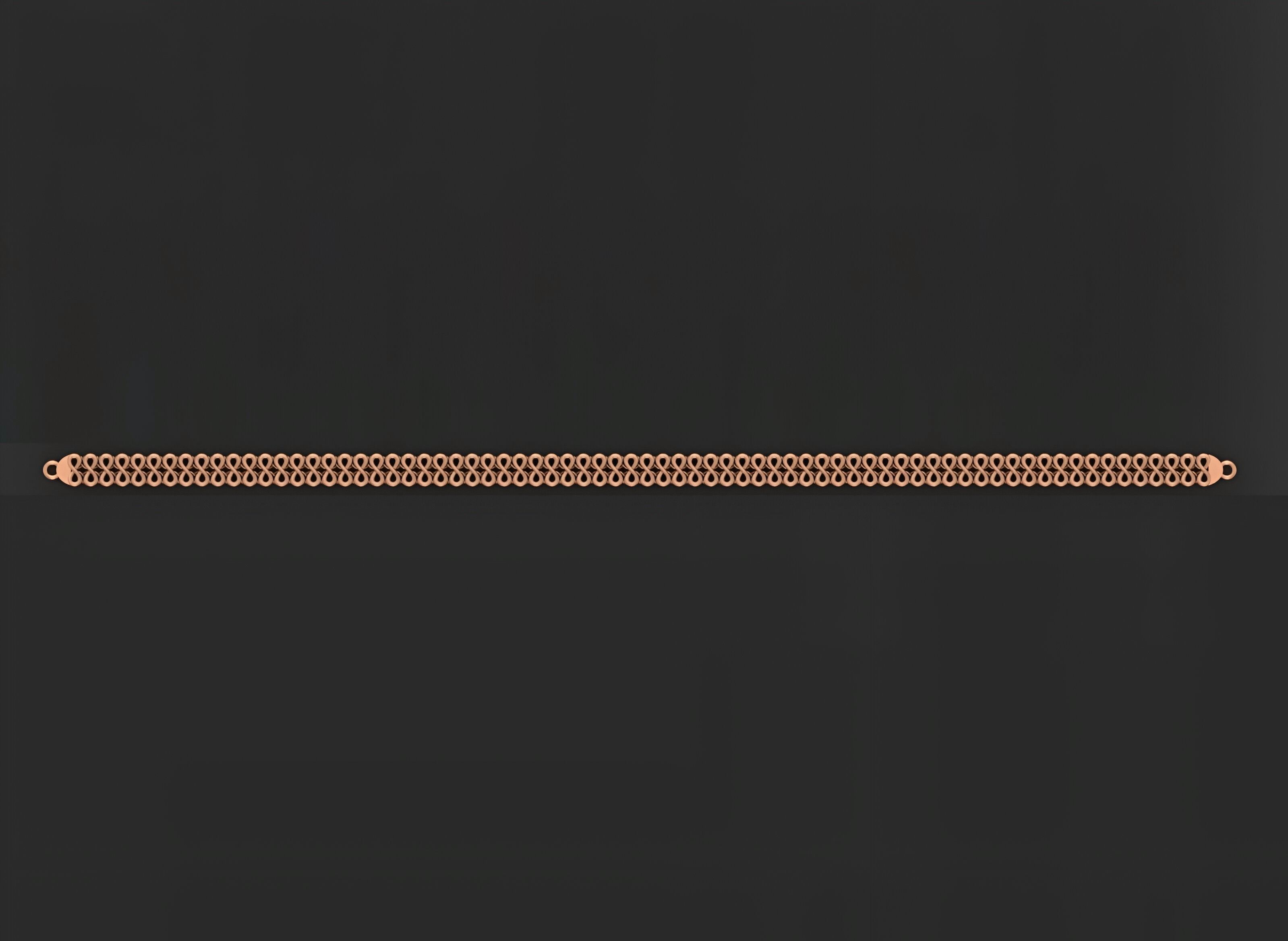 Gold Chain Bracelet 3D print model_8