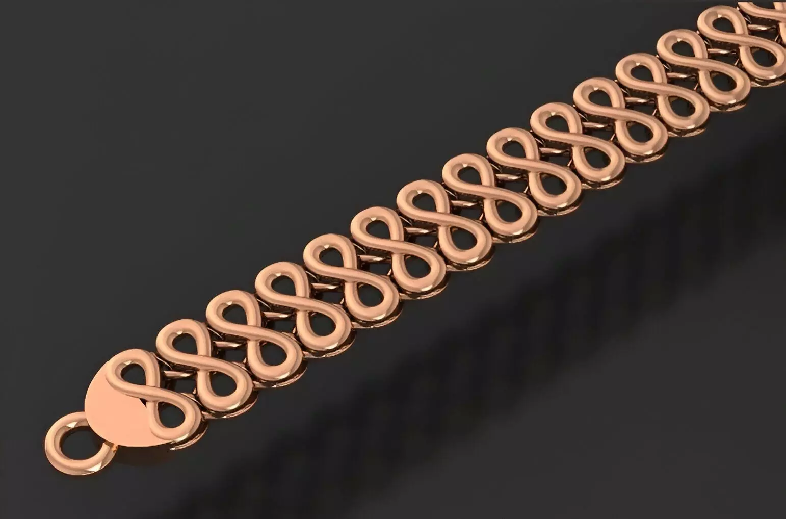 Gold Chain Bracelet 3D print model_0