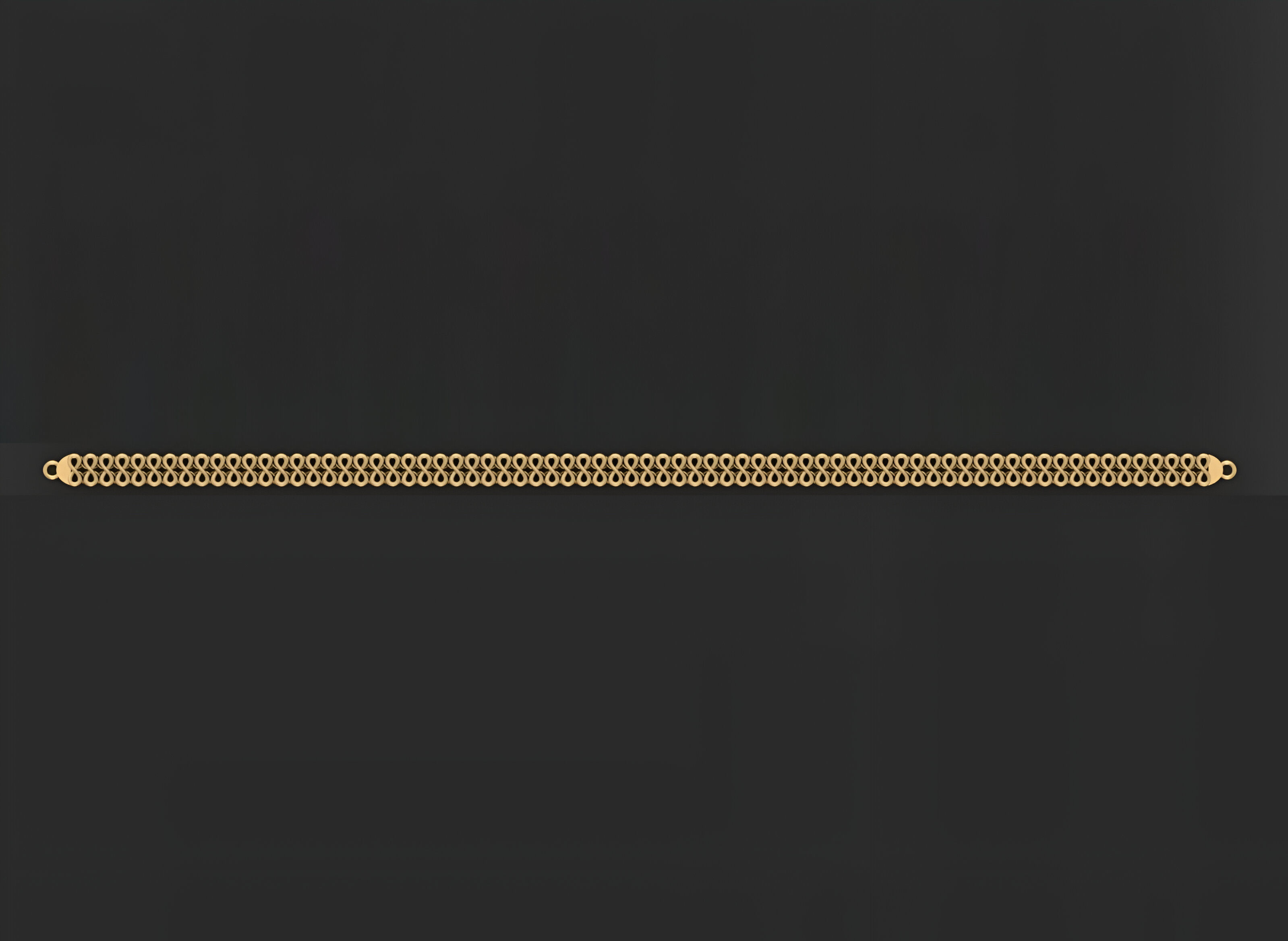 Gold Chain Bracelet 3D print model_4