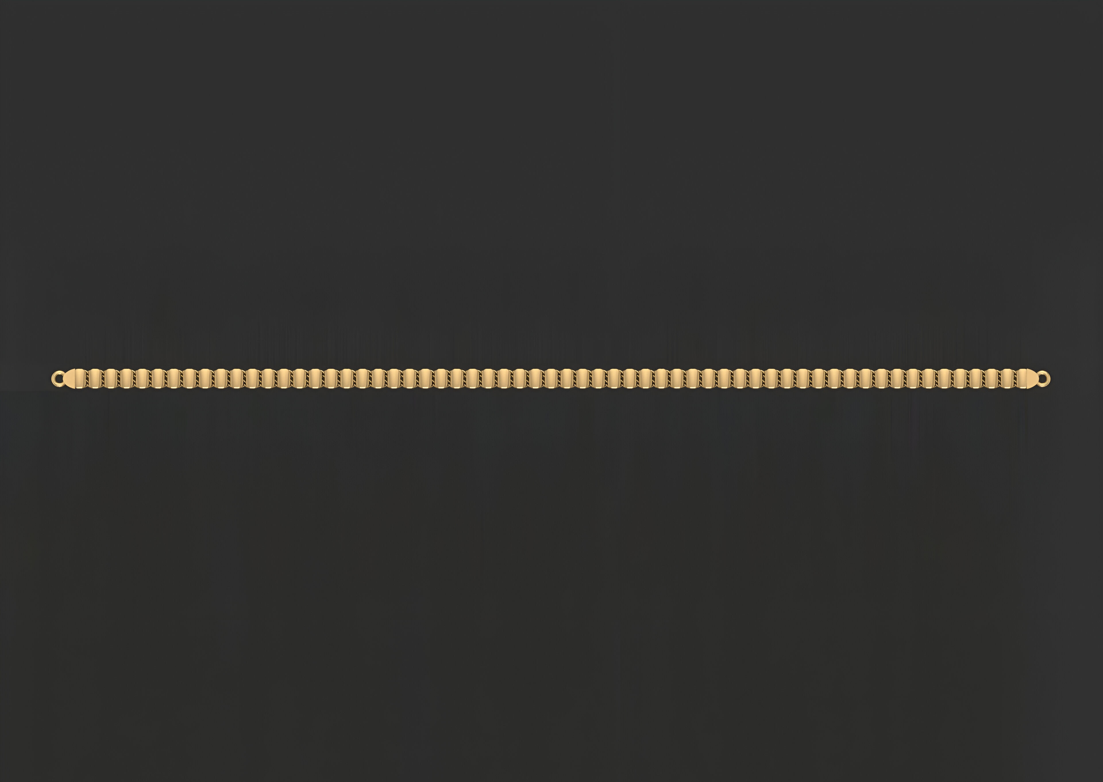 Gold Chain Bracelet 3D print model_4