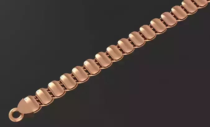 Gold Chain Bracelet 3D print model