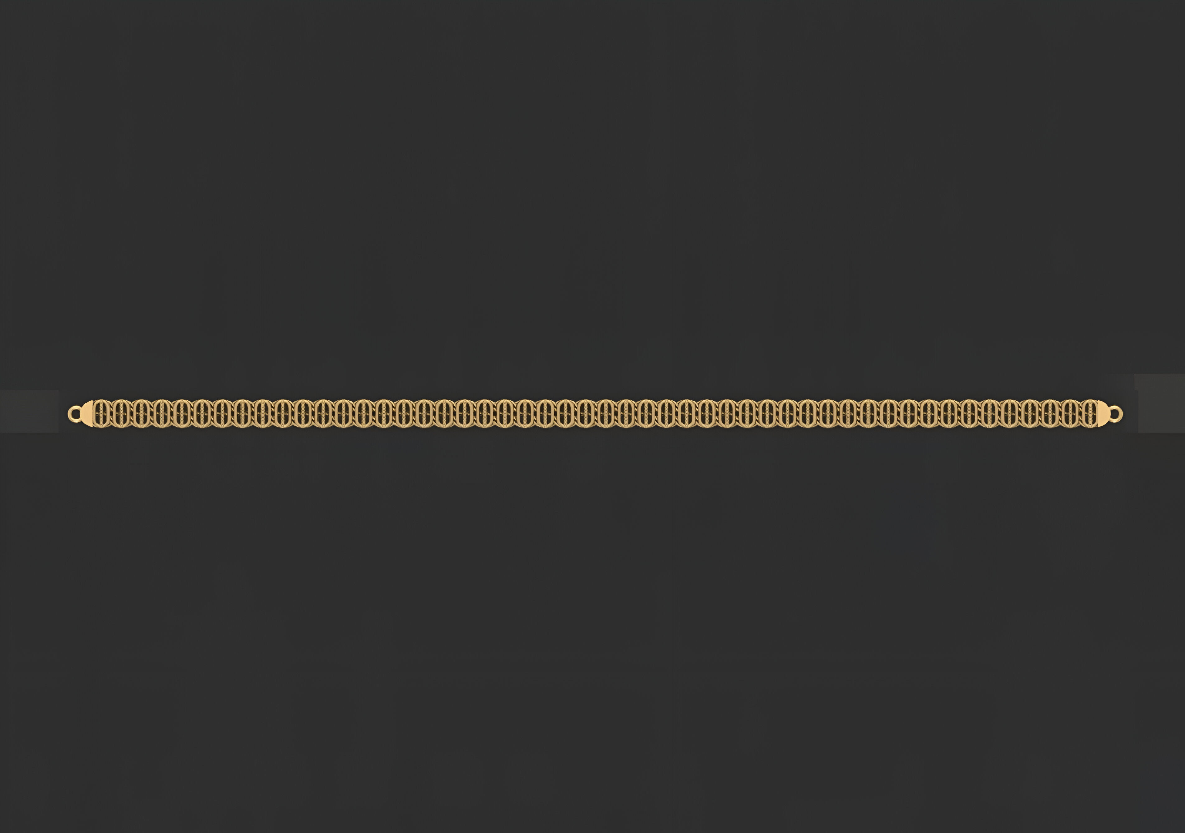 Gold Chain Bracelet 3D print model_4
