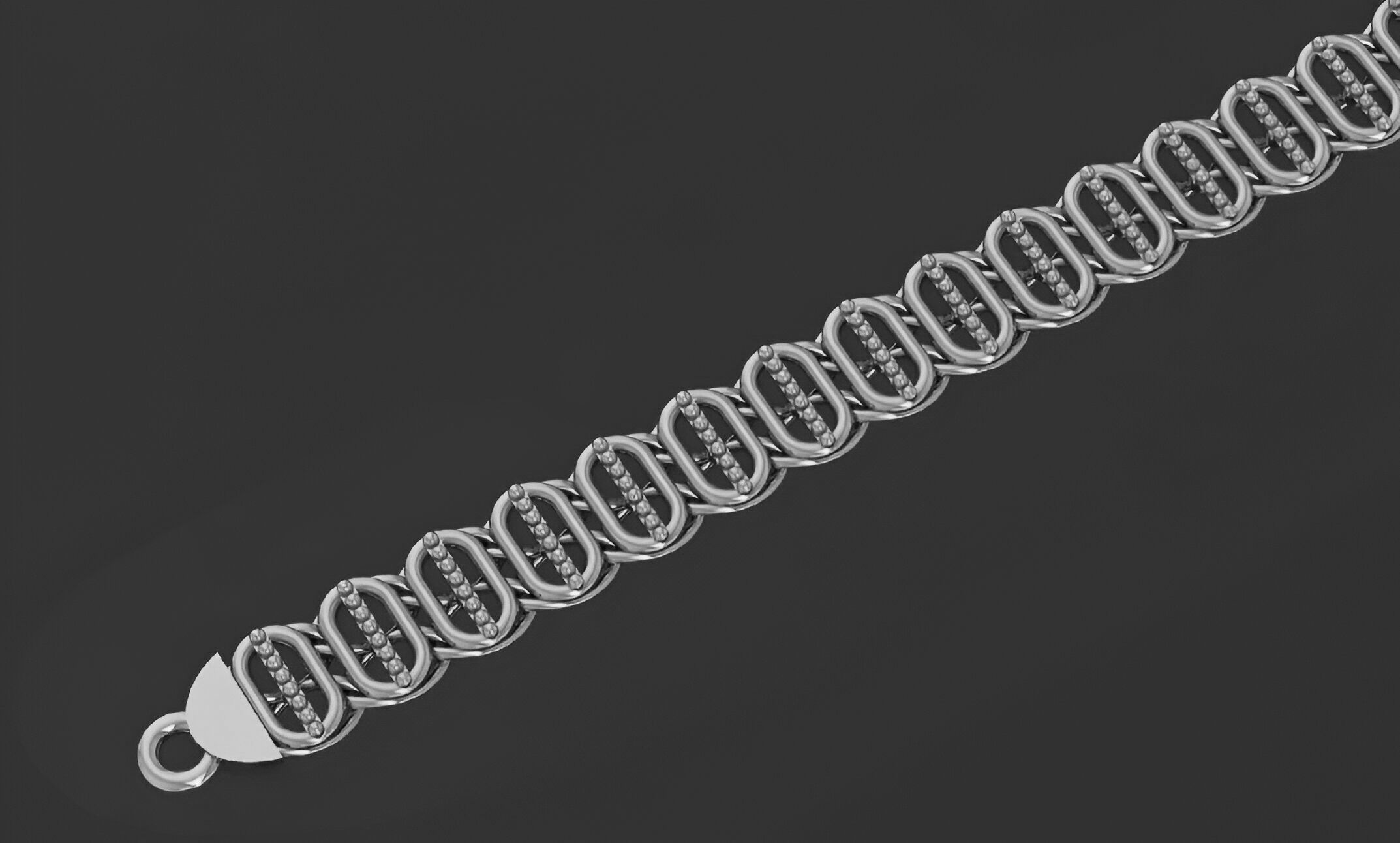 Gold Chain Bracelet 3D print model_2
