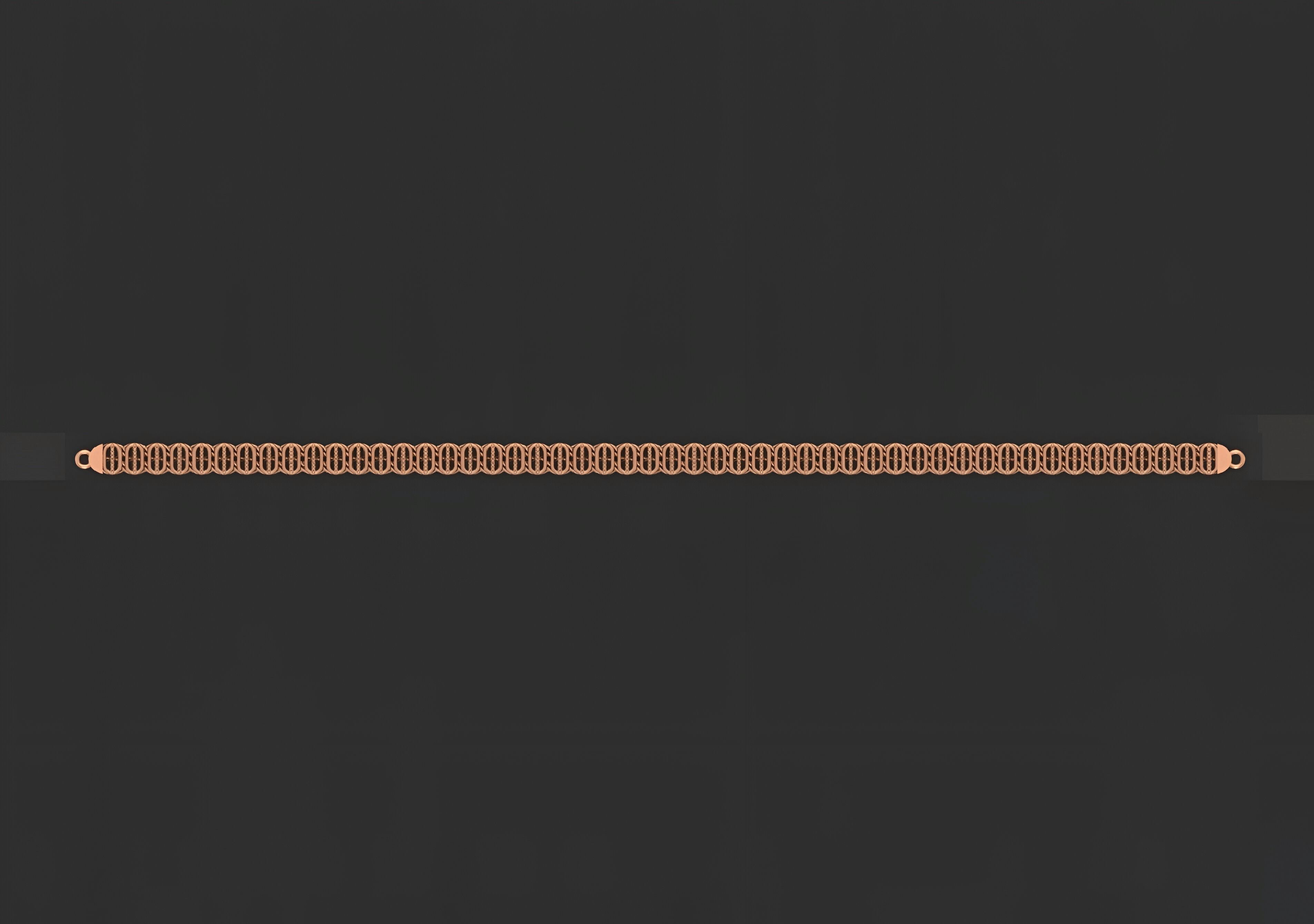 Gold Chain Bracelet 3D print model_8