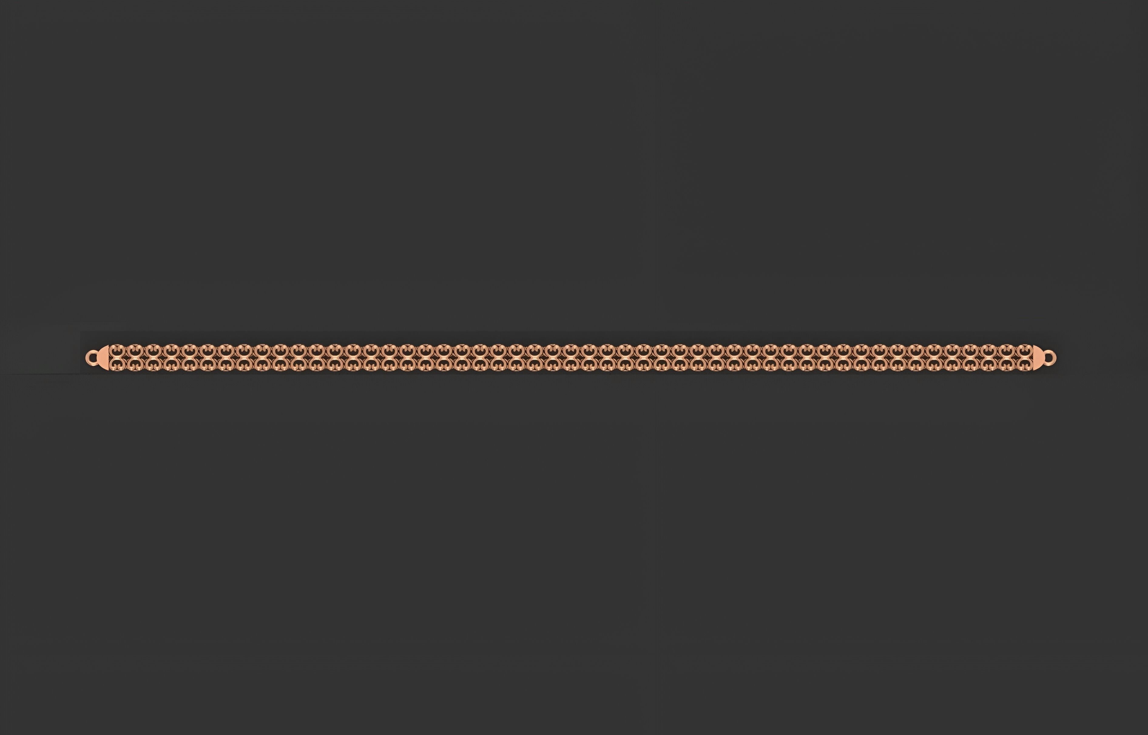 Gold Chain Bracelet 3D print model_8