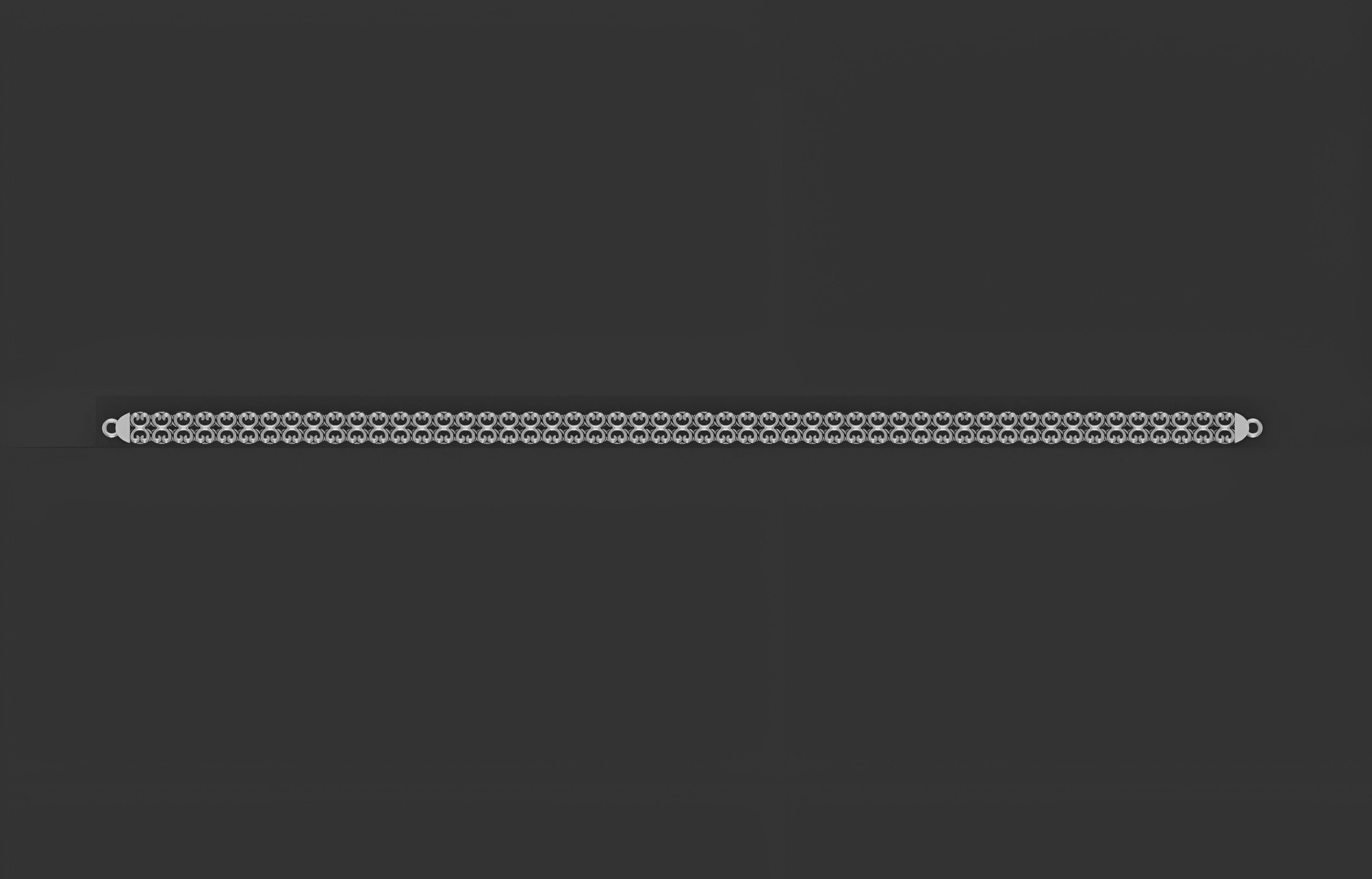 Gold Chain Bracelet 3D print model_9