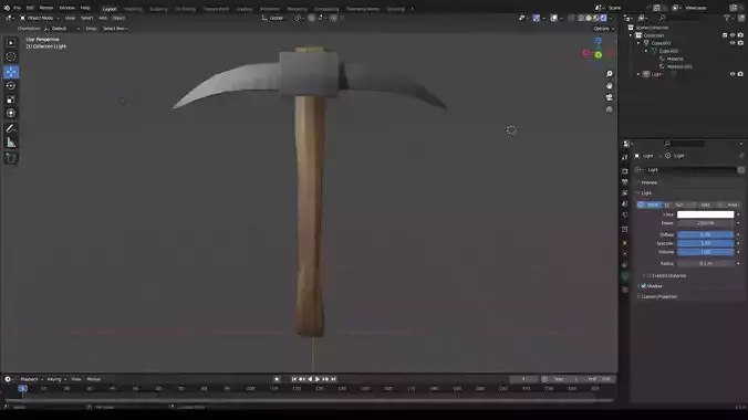 Low Poly Pick axe cartoon style - also realistic 