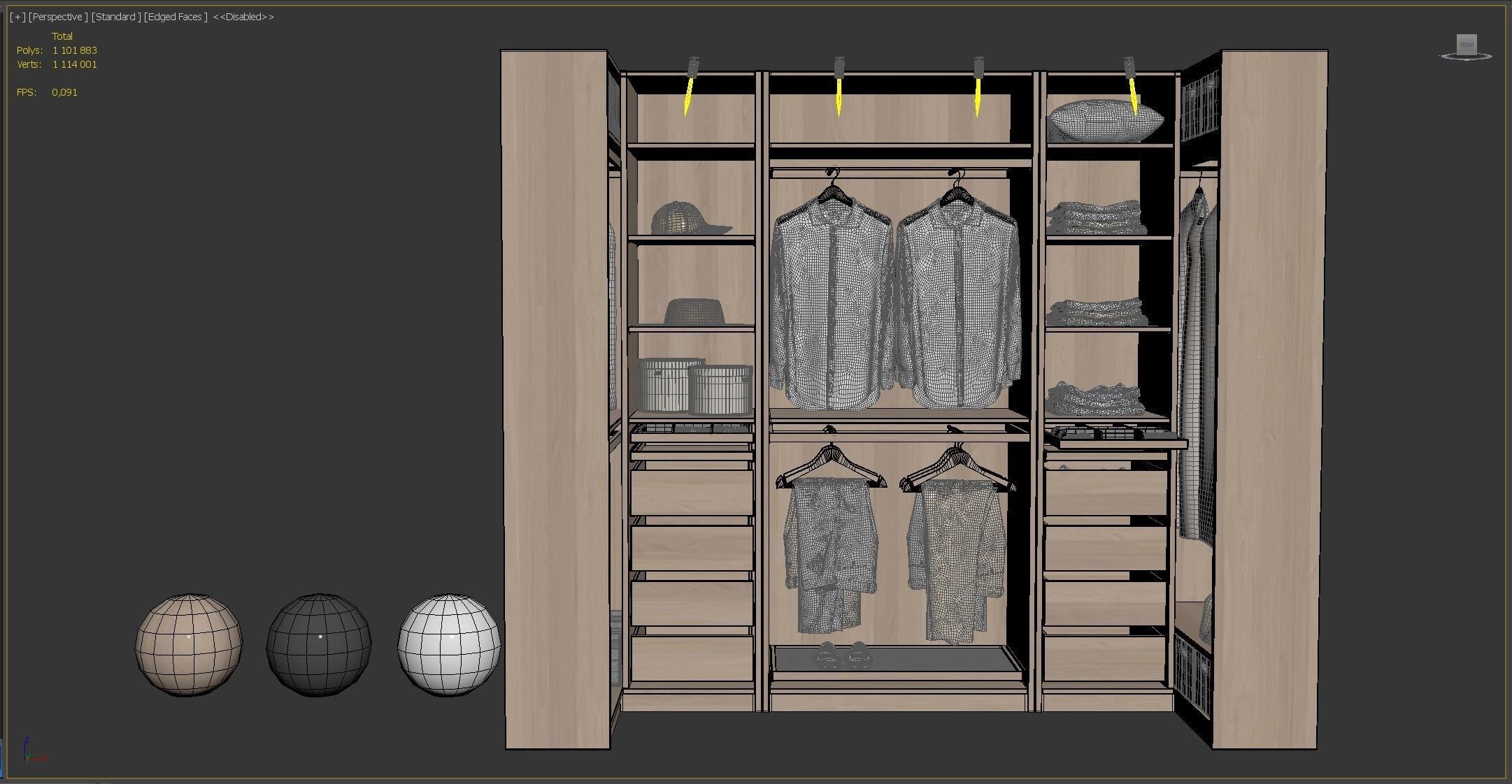 Wardrobe IKEA Set 04 3D model_10