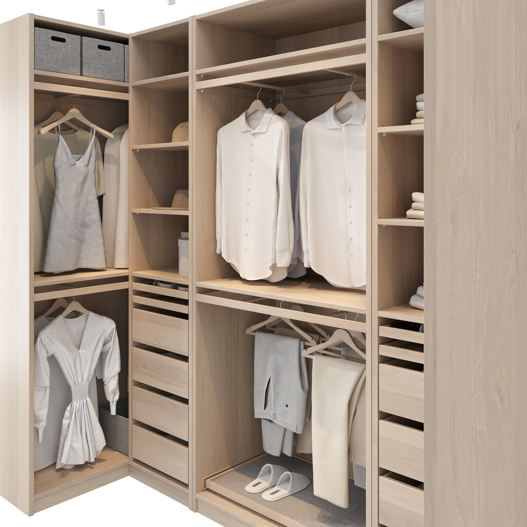 Wardrobe IKEA Set 04 3D model_2