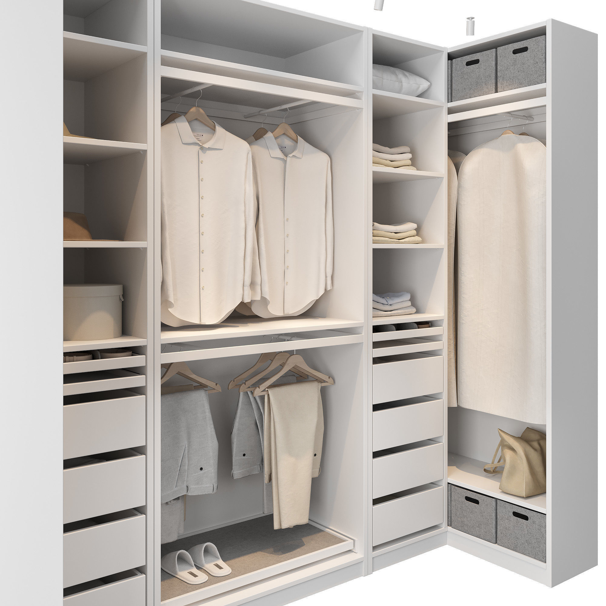 Wardrobe IKEA Set 04 3D model_3