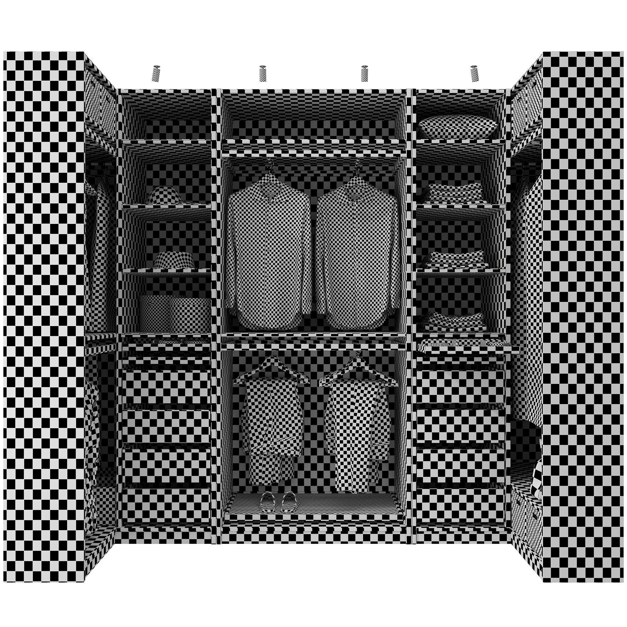 Wardrobe IKEA Set 04 3D model_7