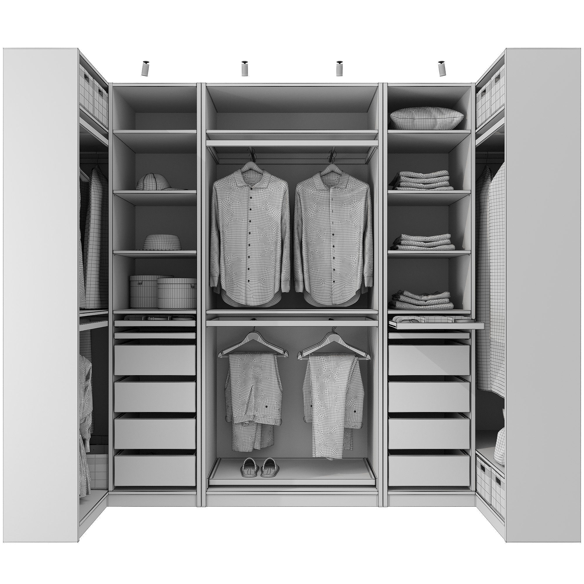 Wardrobe IKEA Set 04 3D model_6