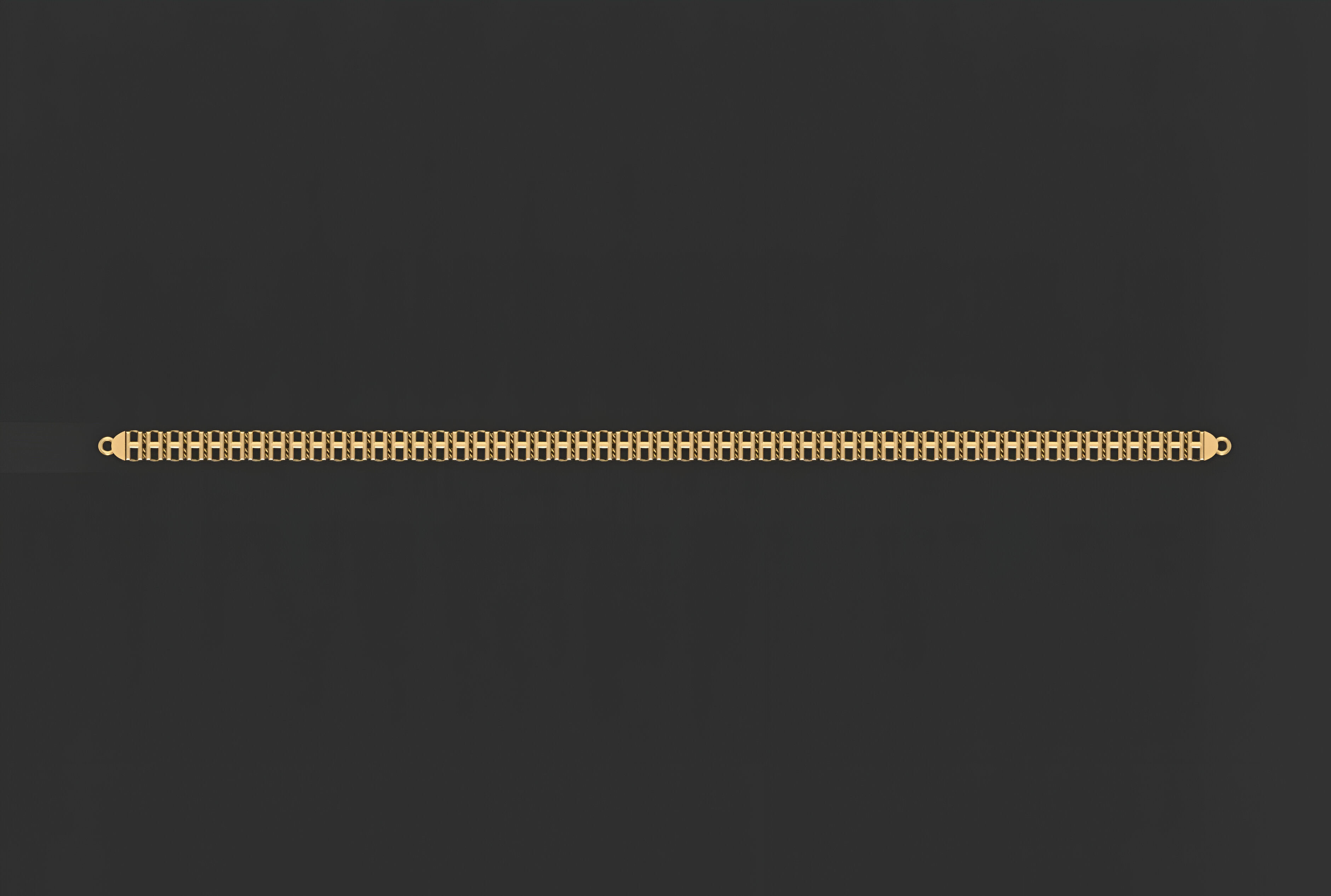 Gold Chain Bracelet 3D print model_4