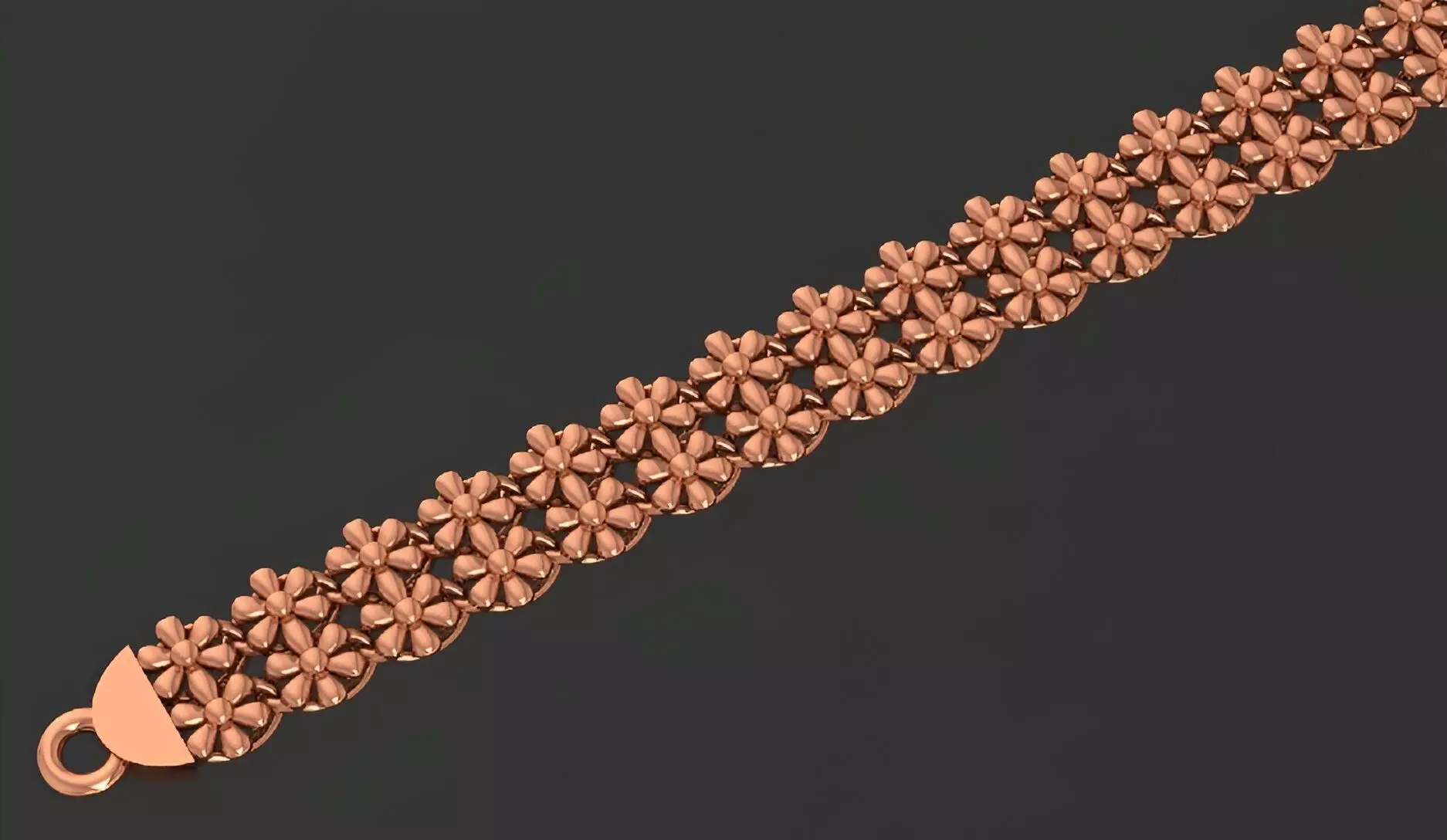 Gold Chain Bracelet 3D print model_0