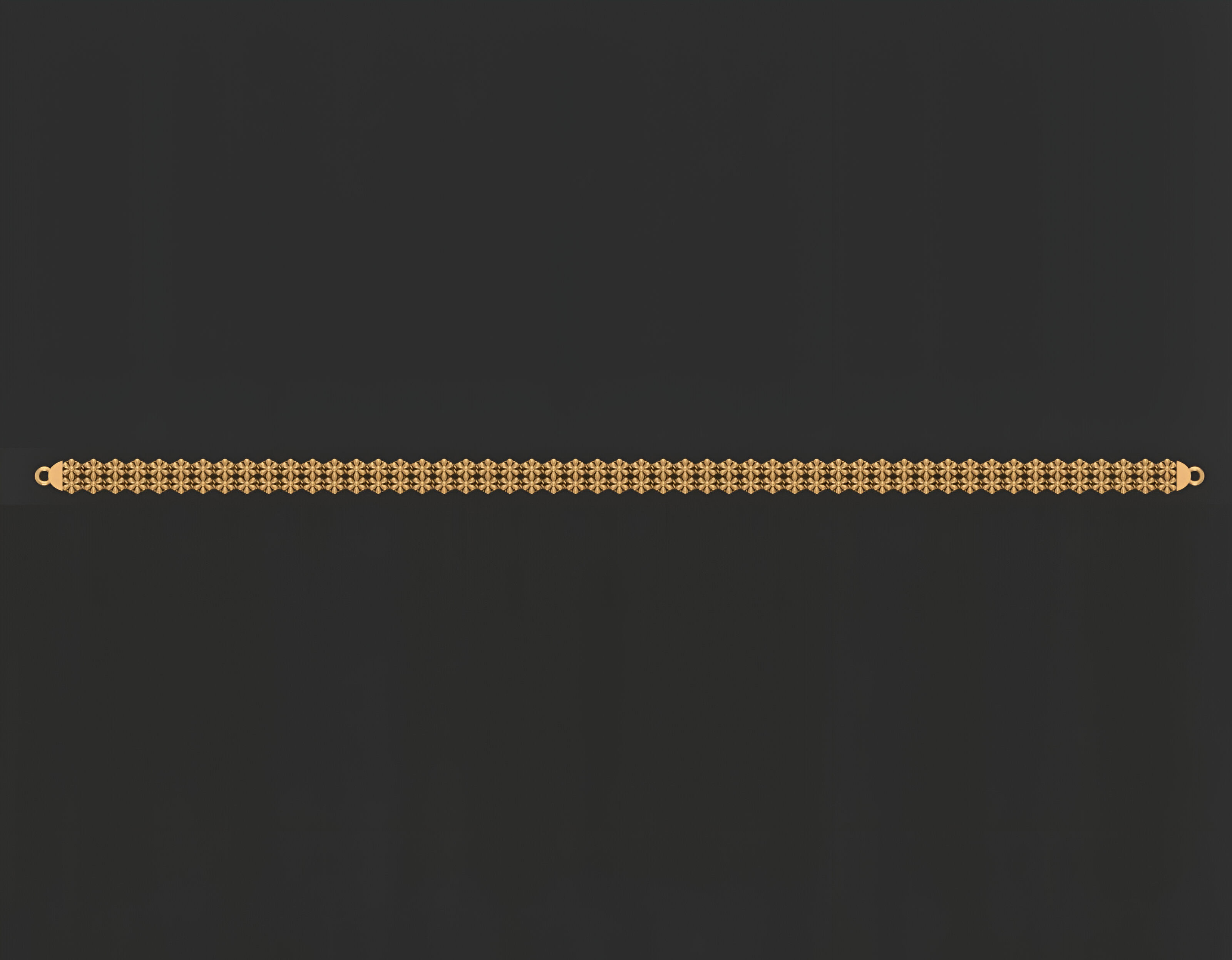 Gold Chain Bracelet 3D print model_4