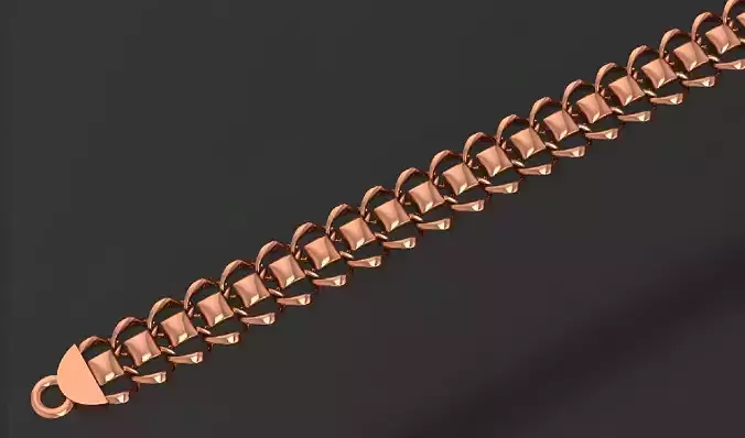 Gold Chain Bracelet 3D print model