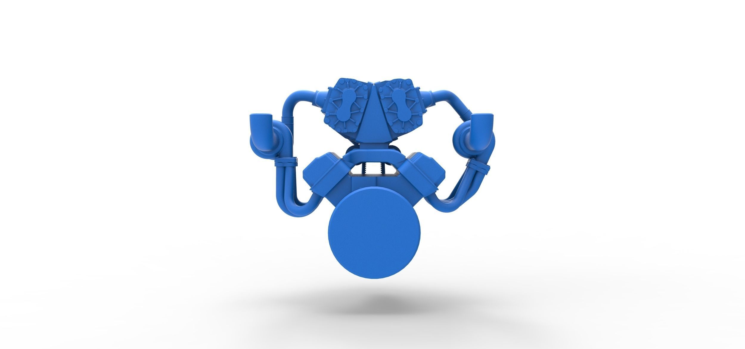 Twin turbo supercharged V8 Engine Version 7 Scale 1 to 25 3D print model_10