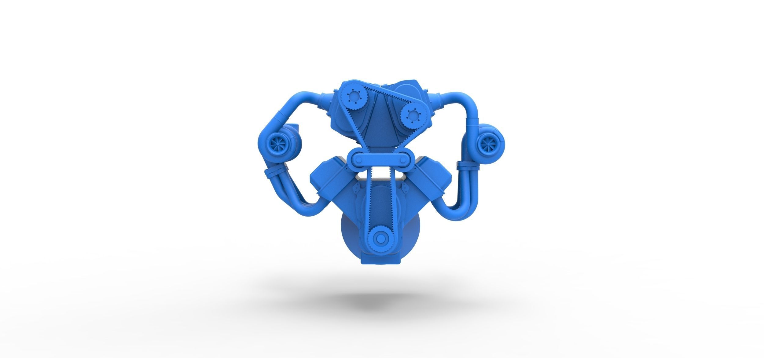 Twin turbo supercharged V8 Engine Version 7 Scale 1 to 25 3D print model_3