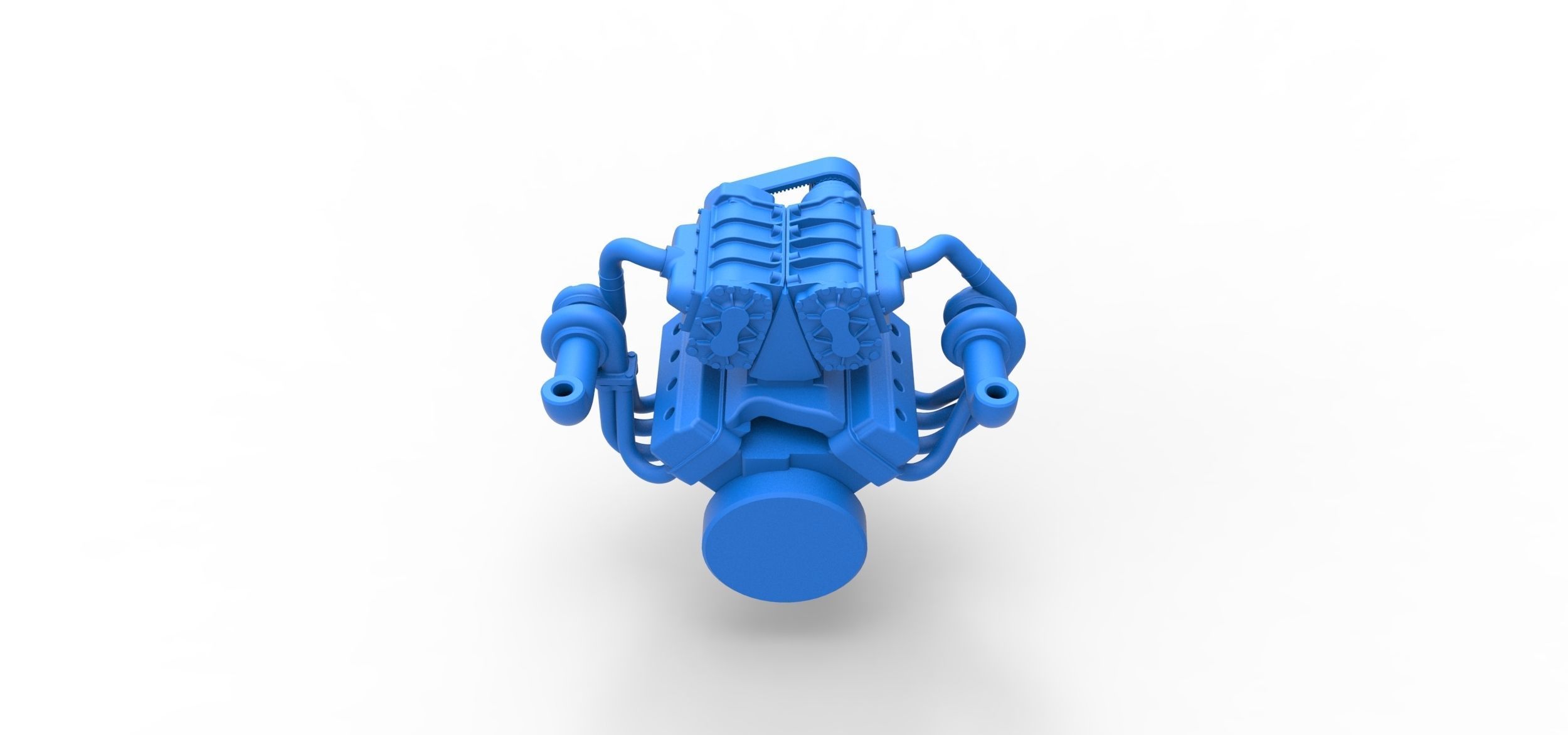 Twin turbo supercharged V8 Engine Version 7 Scale 1 to 25 3D print model_11
