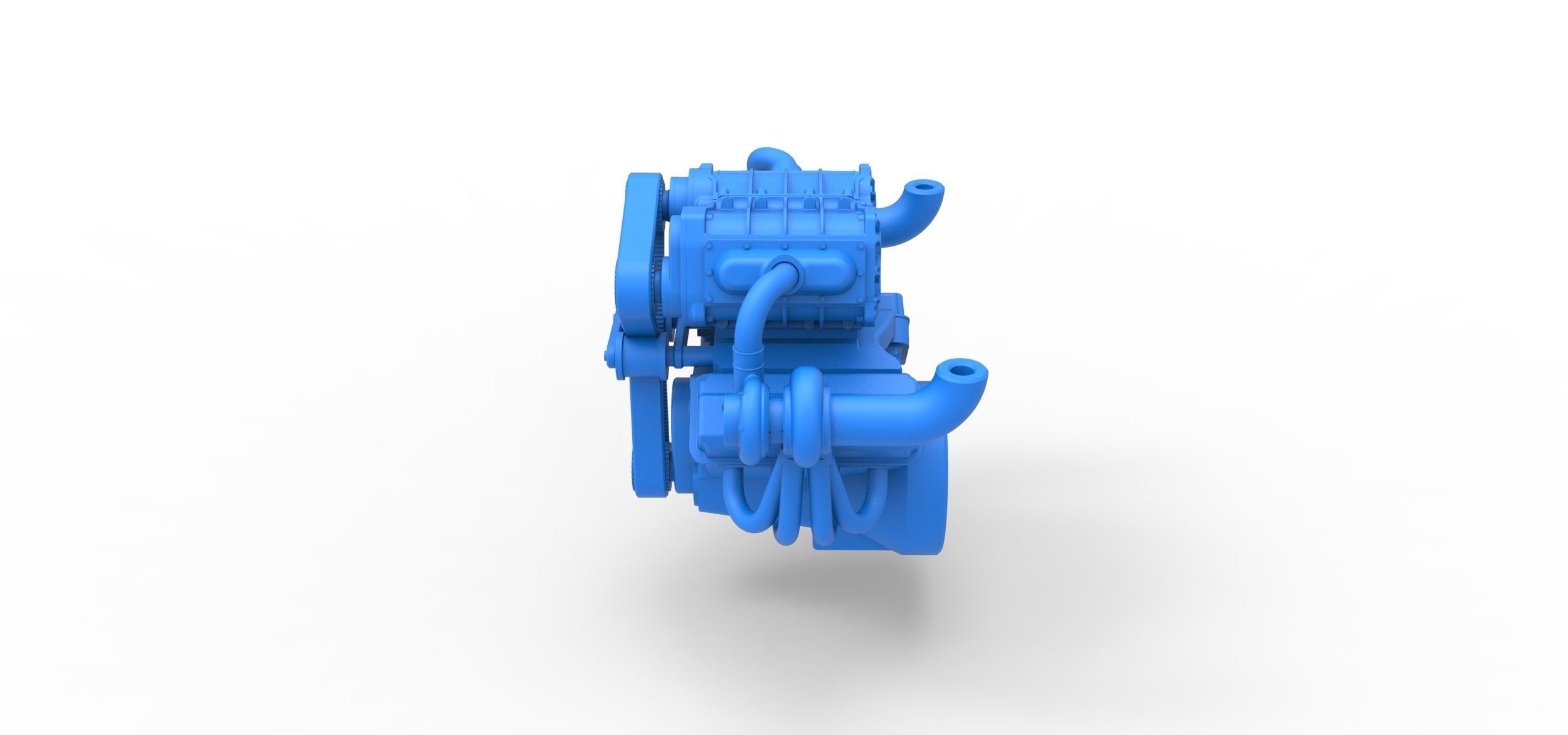 Twin turbo supercharged V8 Engine Version 7 Scale 1 to 25 3D print model_7