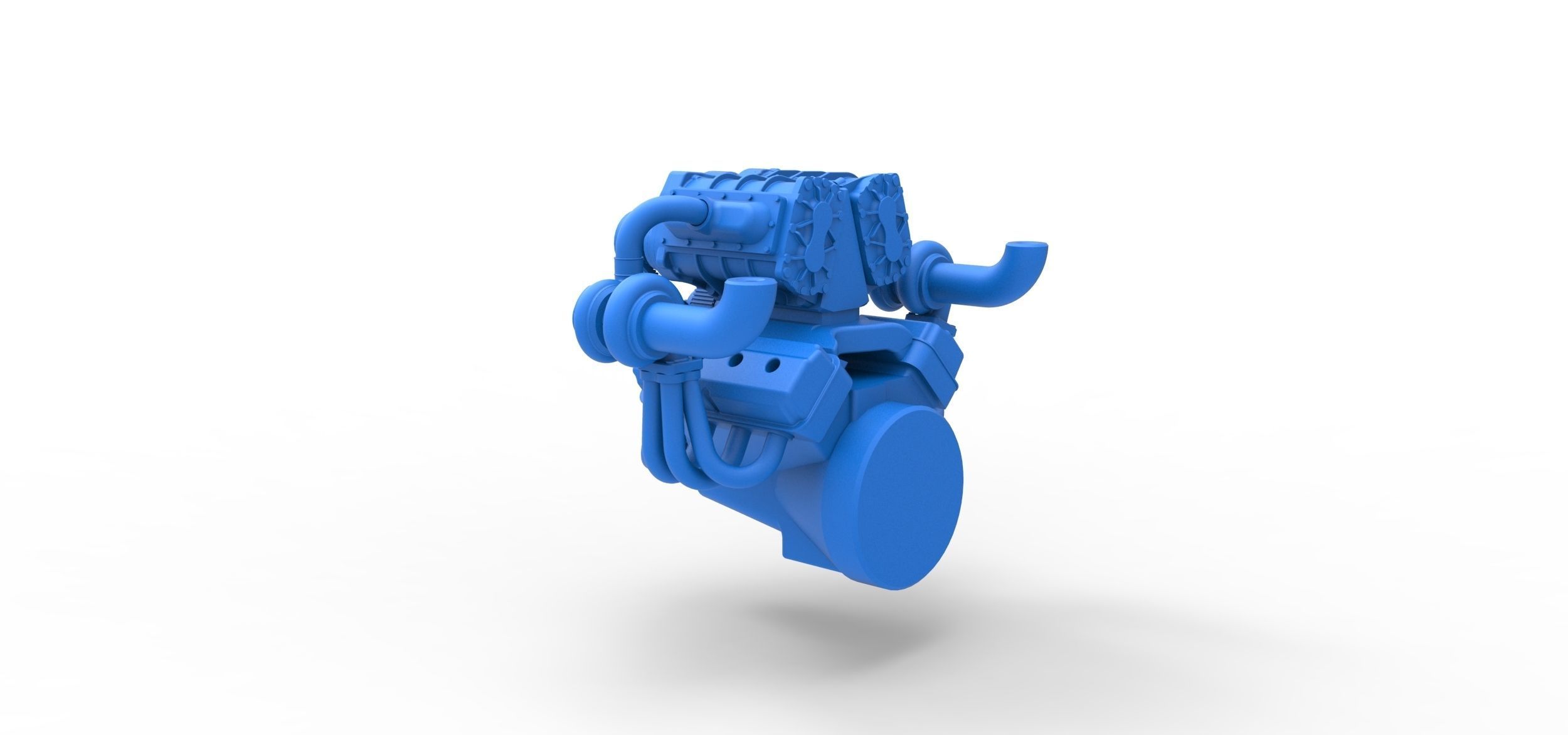 Twin turbo supercharged V8 Engine Version 7 Scale 1 to 25 3D print model_8