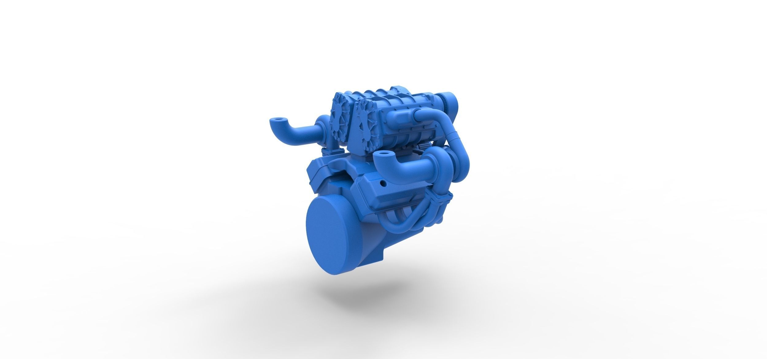 Twin turbo supercharged V8 Engine Version 7 Scale 1 to 25 3D print model_12