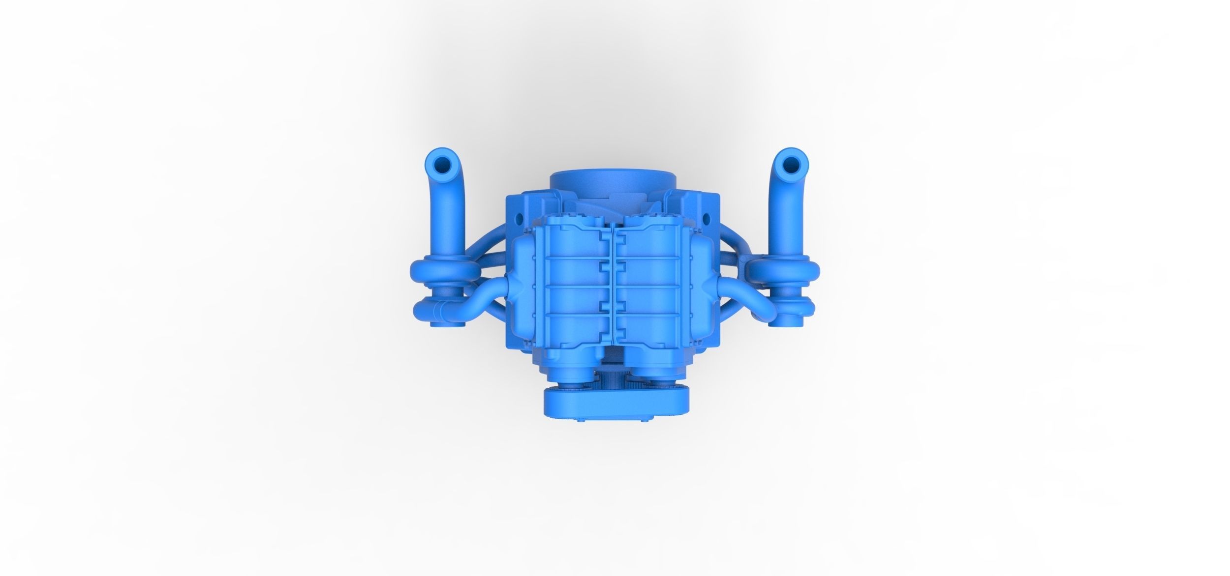 Twin turbo supercharged V8 Engine Version 7 Scale 1 to 25 3D print model_5