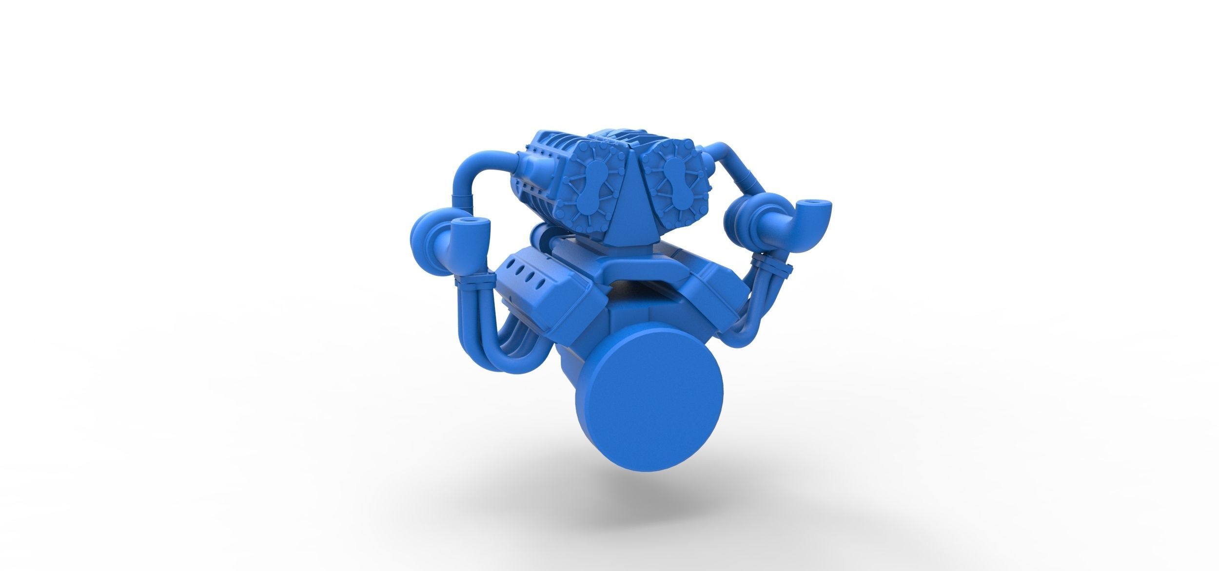 Twin turbo supercharged V8 Engine Version 7 Scale 1 to 25 3D print model_9