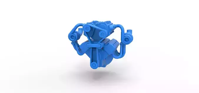 Twin turbo supercharged V8 Engine Version 7 Scale 1 to 25