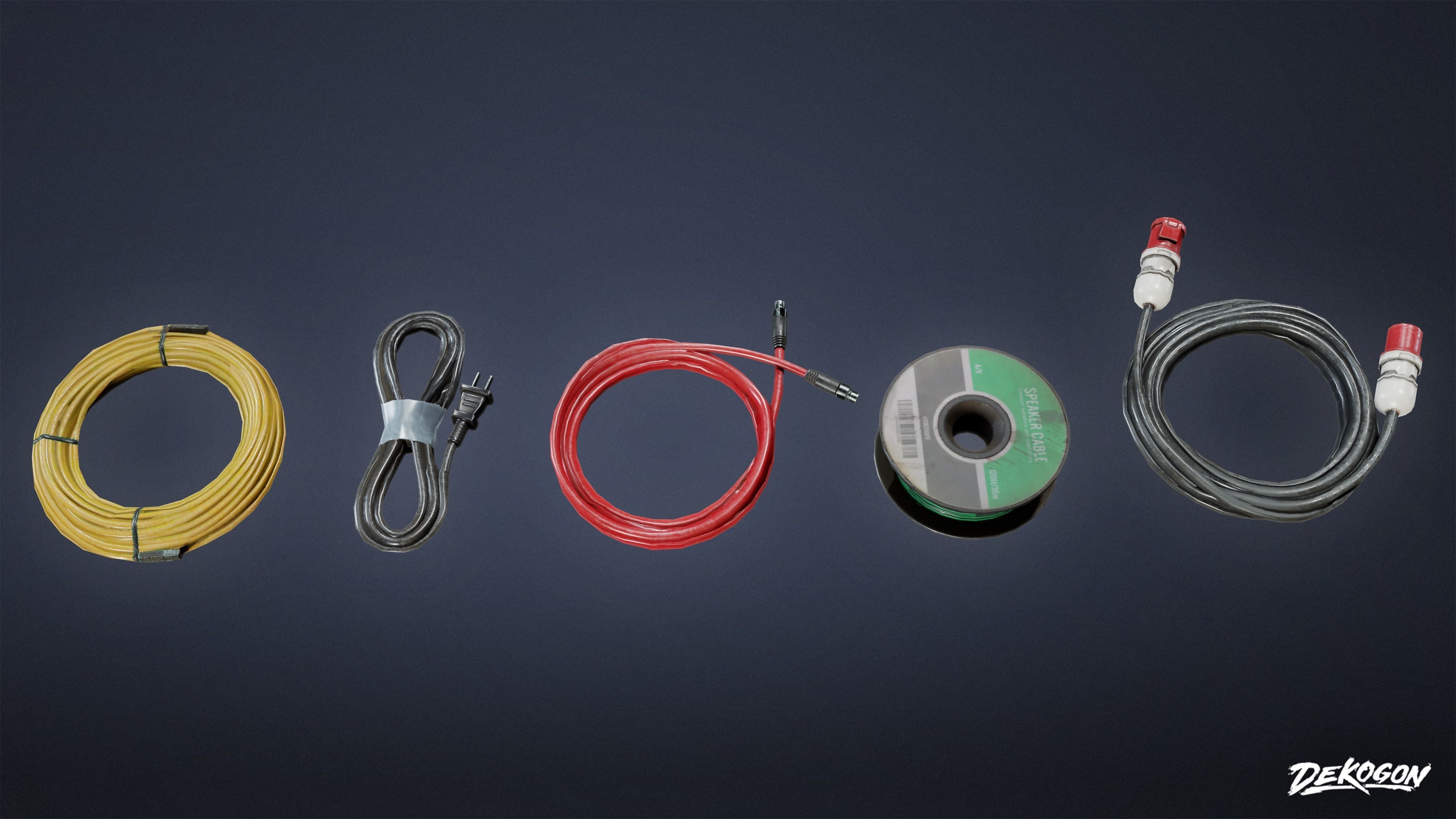 HOLLYWOOD - Cables 02 - LOW POLY Low-poly 3D model_2