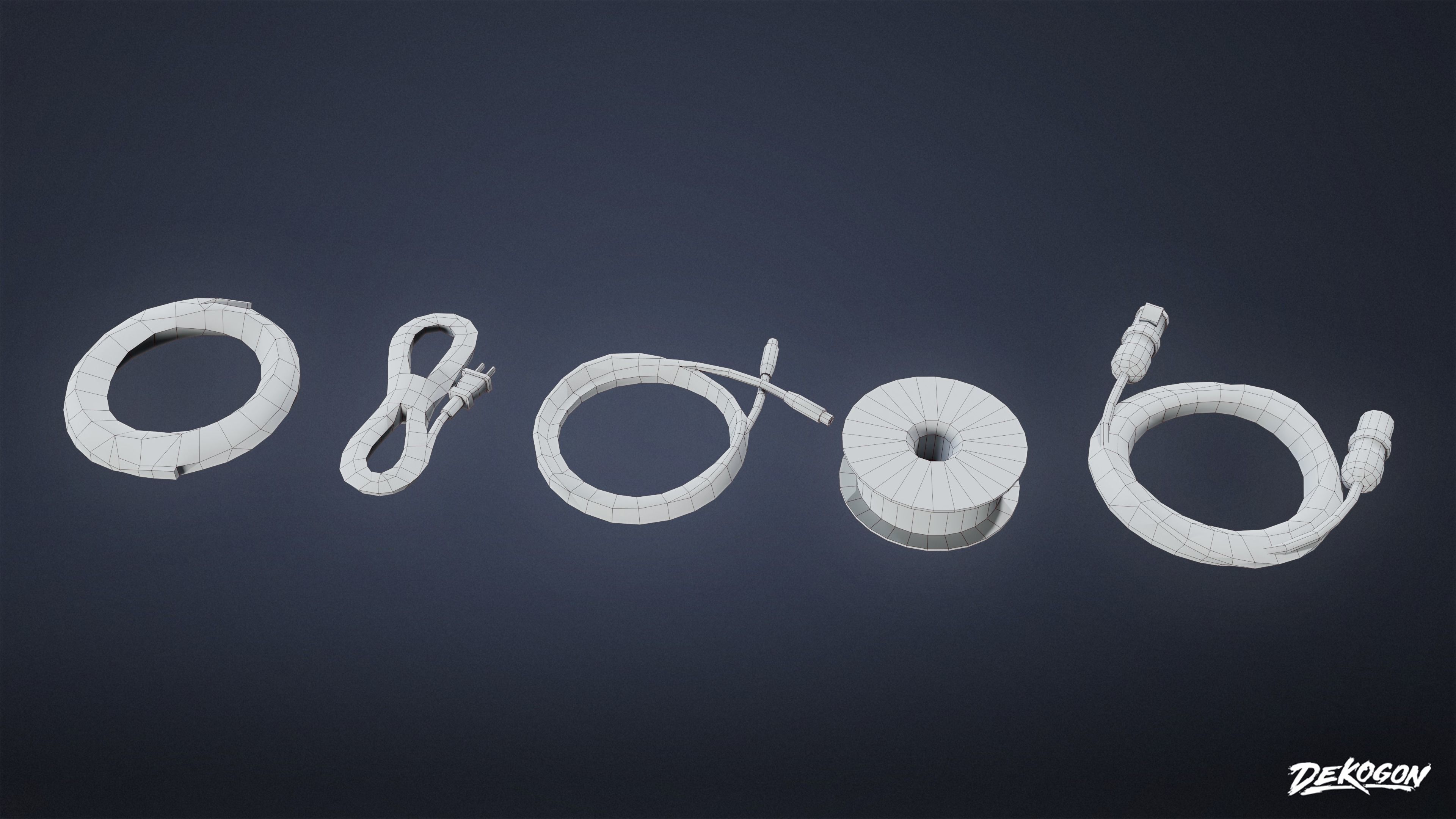 HOLLYWOOD - Cables 02 - LOW POLY Low-poly 3D model_1