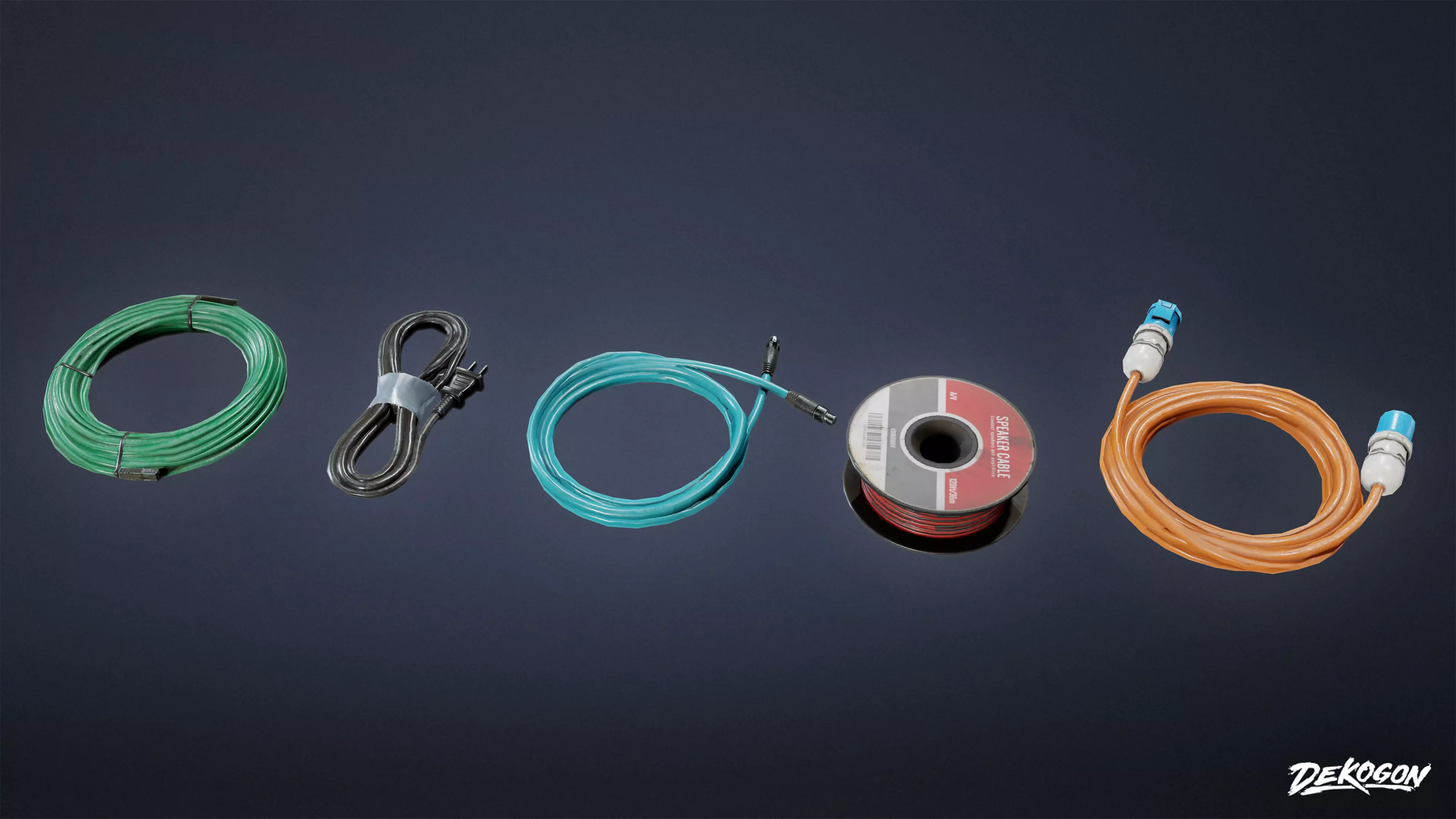 HOLLYWOOD - Cables 02 - LOW POLY Low-poly 3D model_0