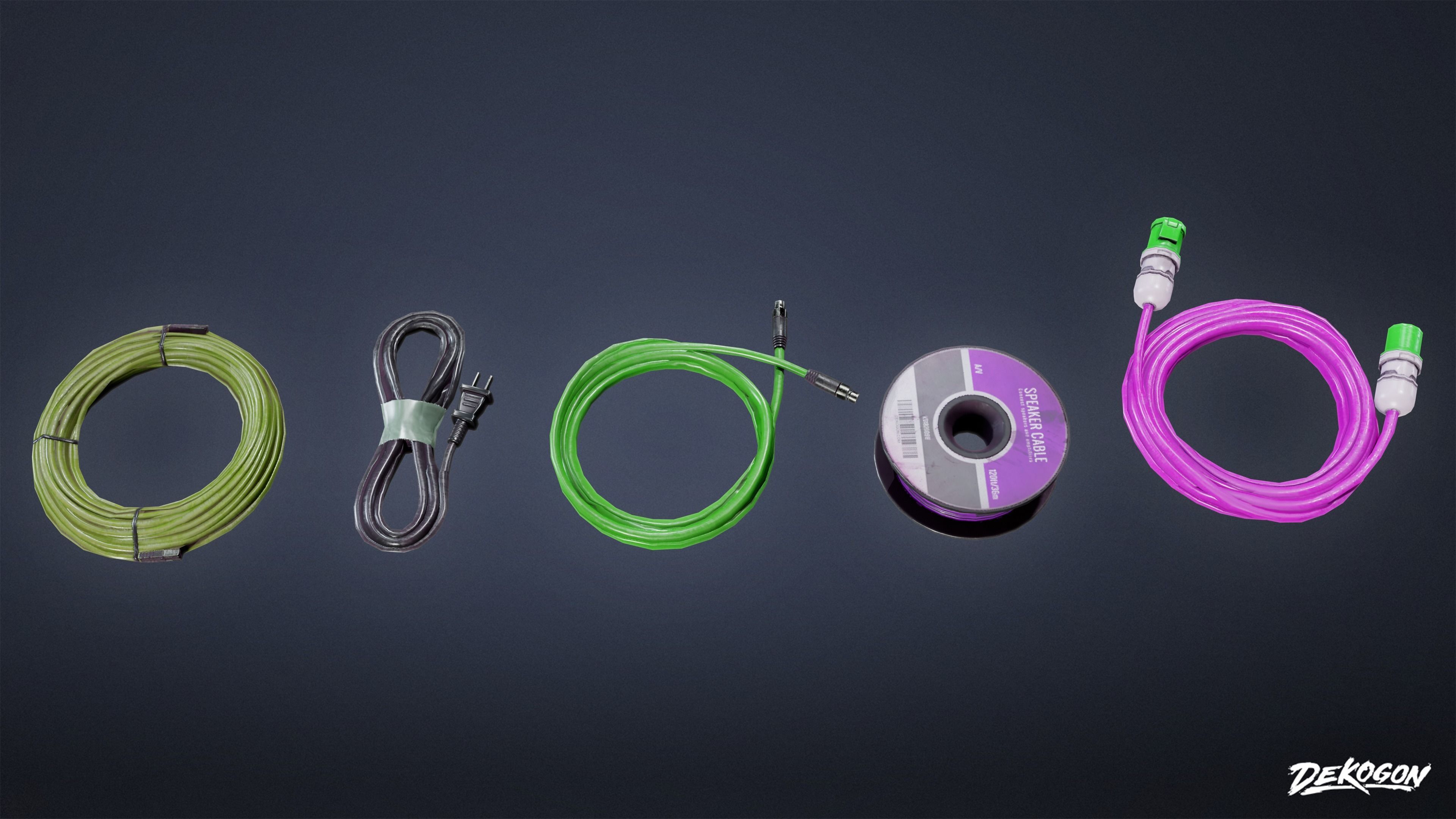 HOLLYWOOD - Cables 02 - LOW POLY Low-poly 3D model_3