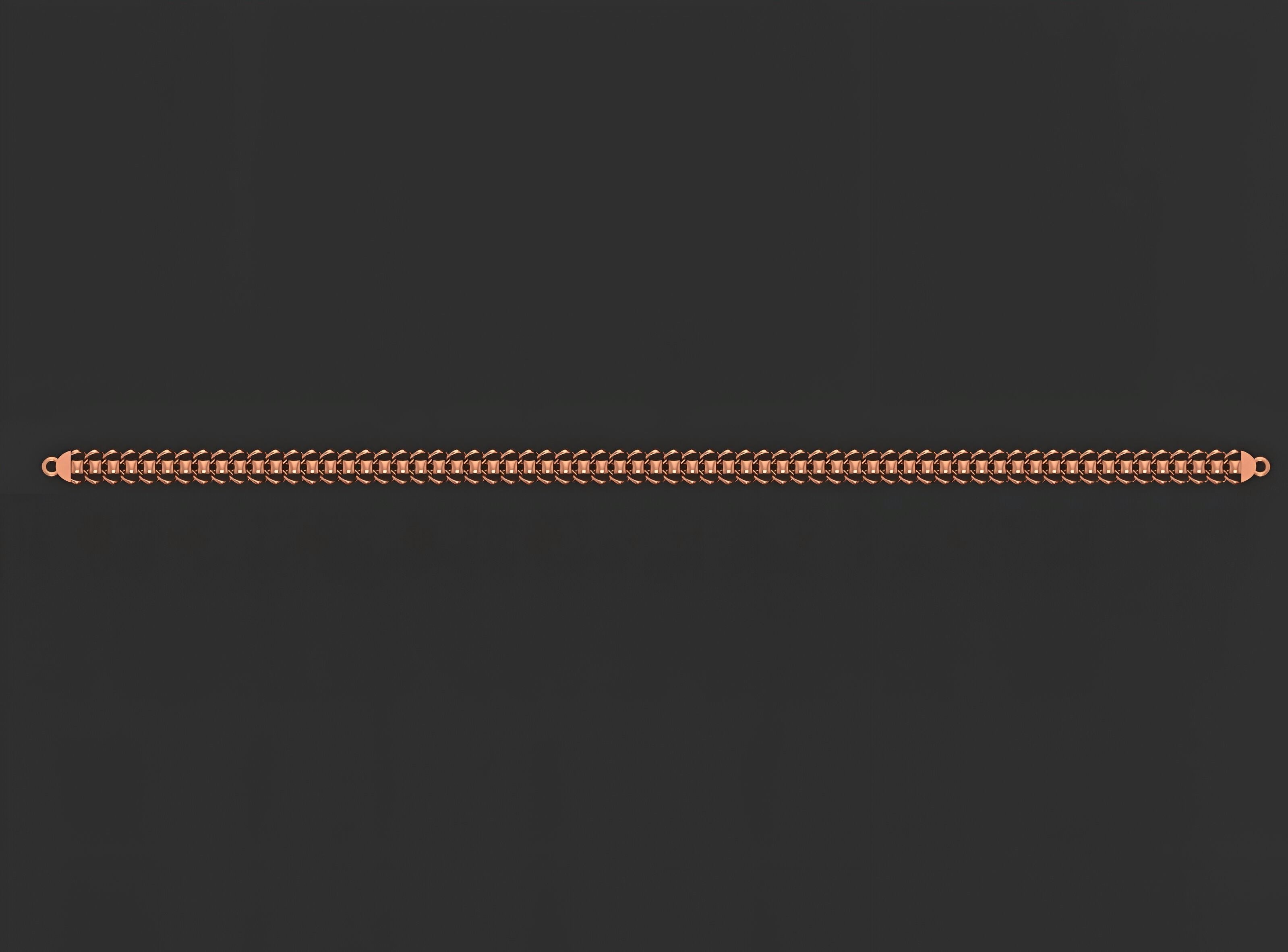 Gold Chain Bracelet 3D print model_8