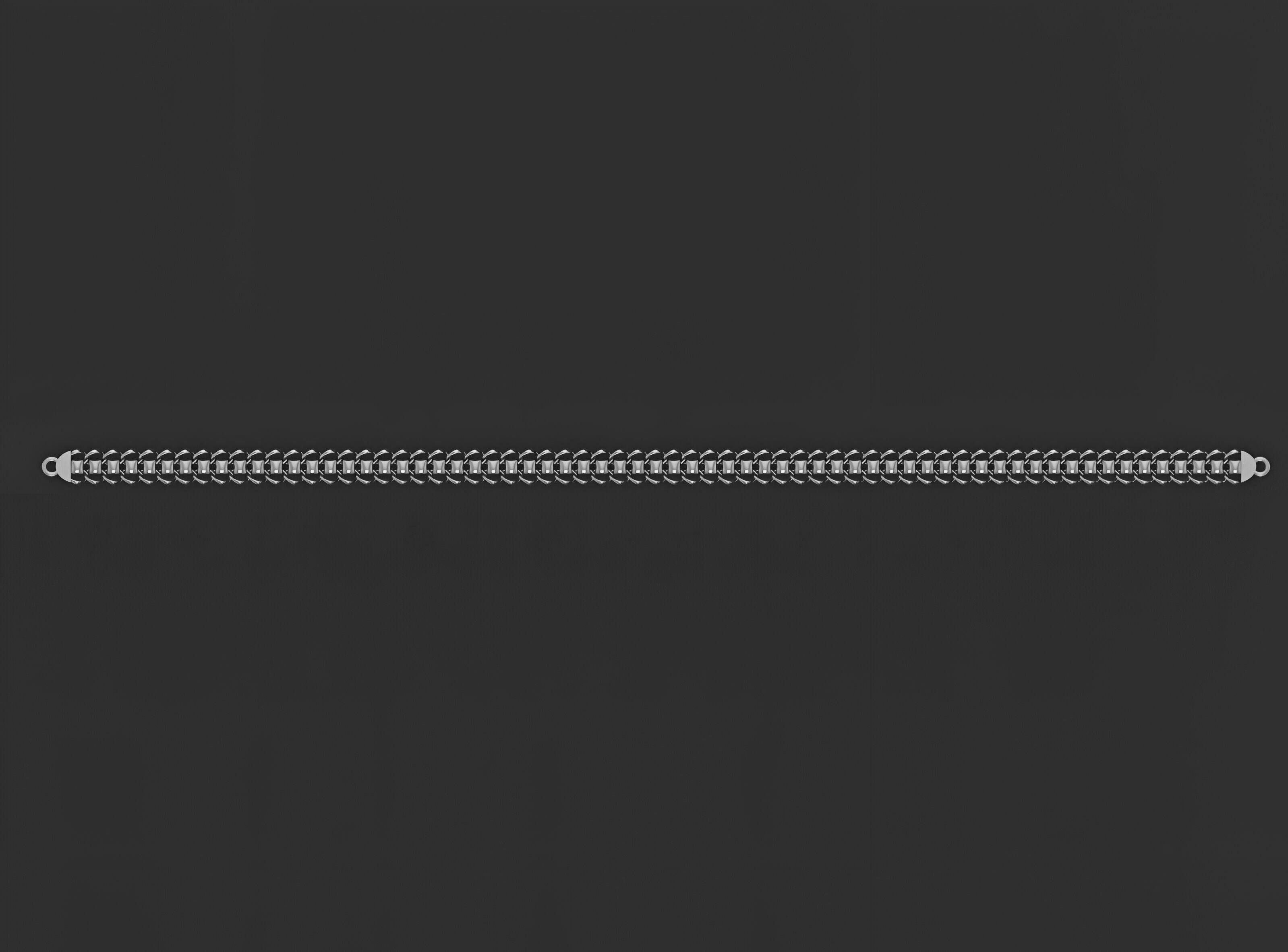 Gold Chain Bracelet 3D print model_9