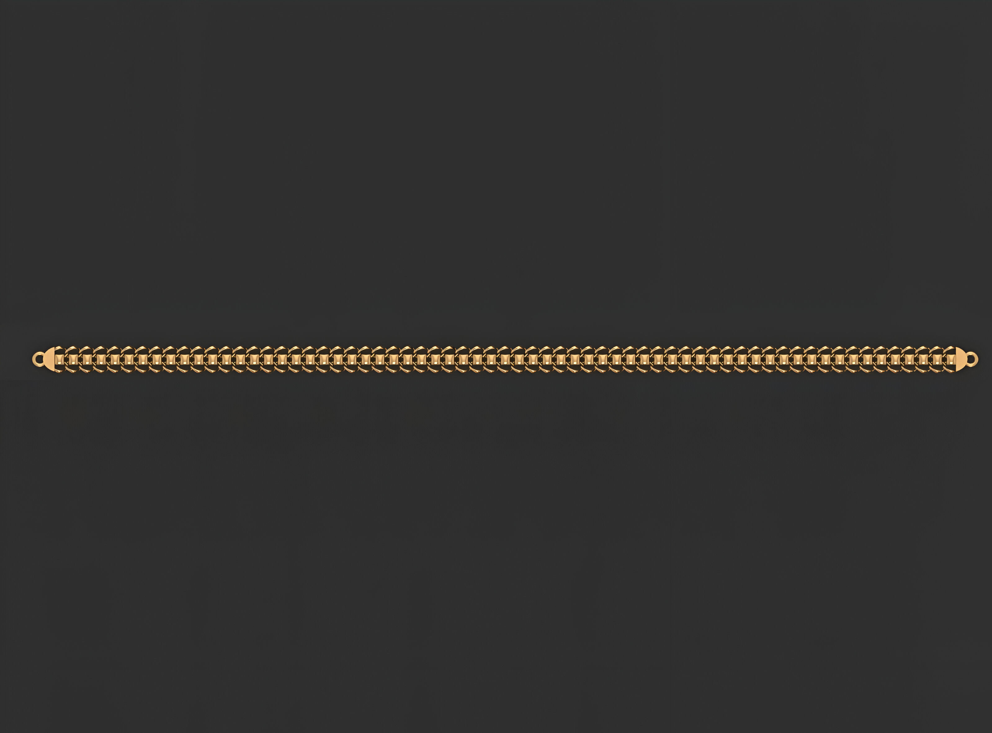 Gold Chain Bracelet 3D print model_5