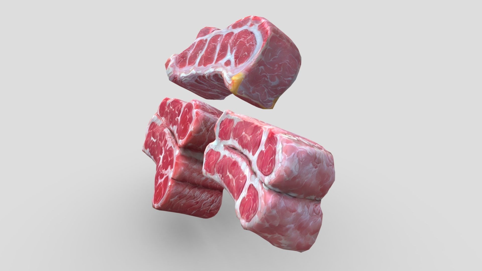 Raw Meat Pack Low-poly 3D model_5
