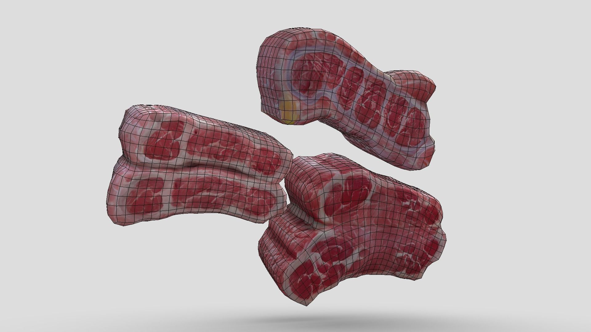 Raw Meat Pack Low-poly 3D model_8