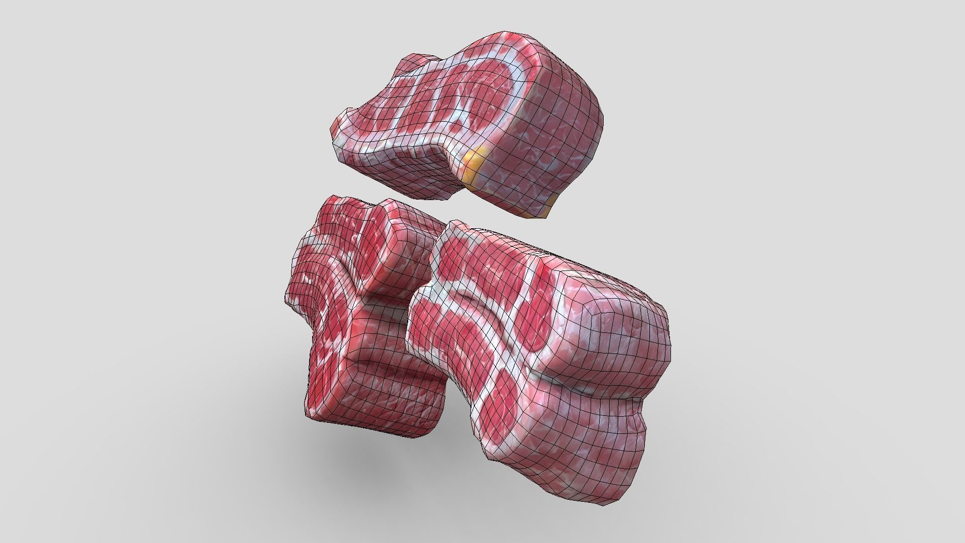 Raw Meat Pack Low-poly 3D model_6