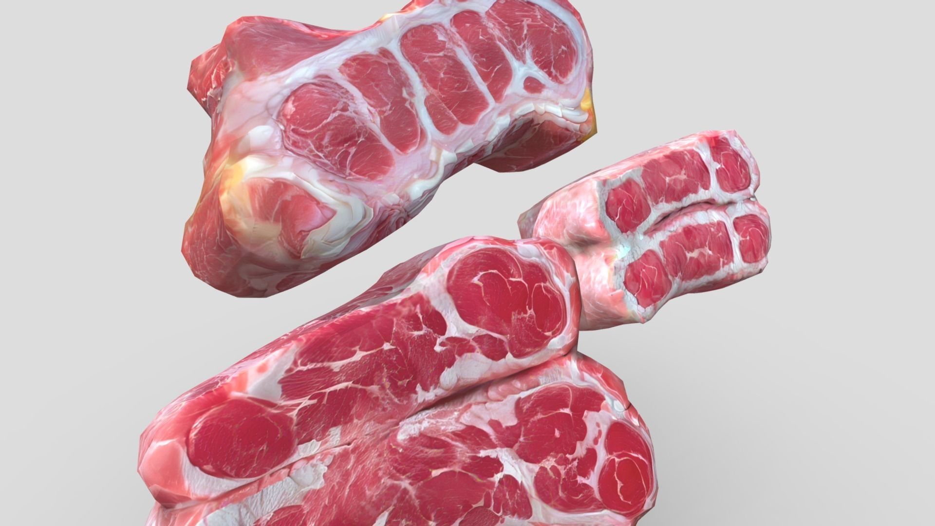 Raw Meat Pack Low-poly 3D model_9