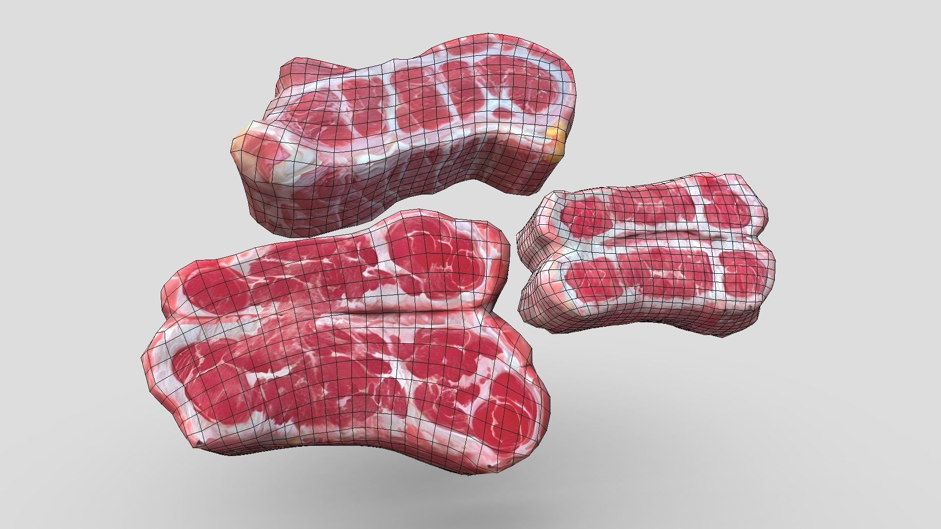Raw Meat Pack Low-poly 3D model_2