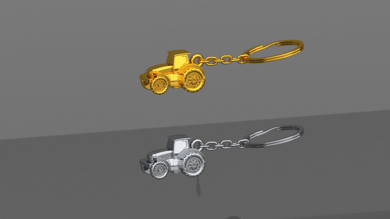 Keychain Tractor 3D print model_1