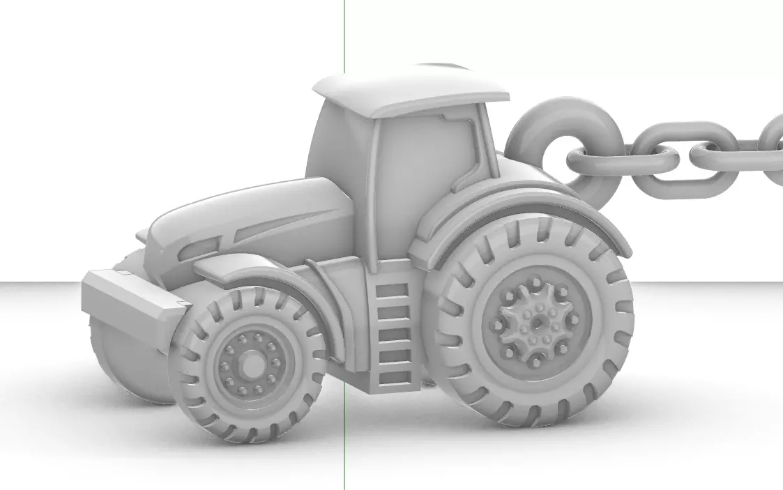 Keychain Tractor 3D print model_0