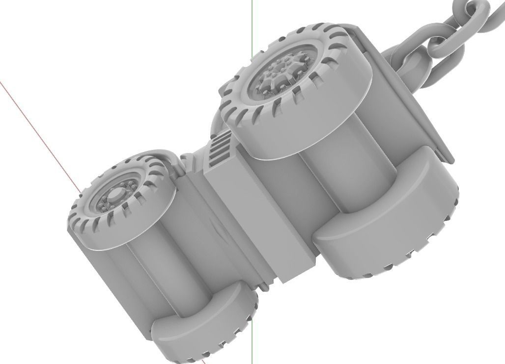 Keychain Tractor 3D print model_4