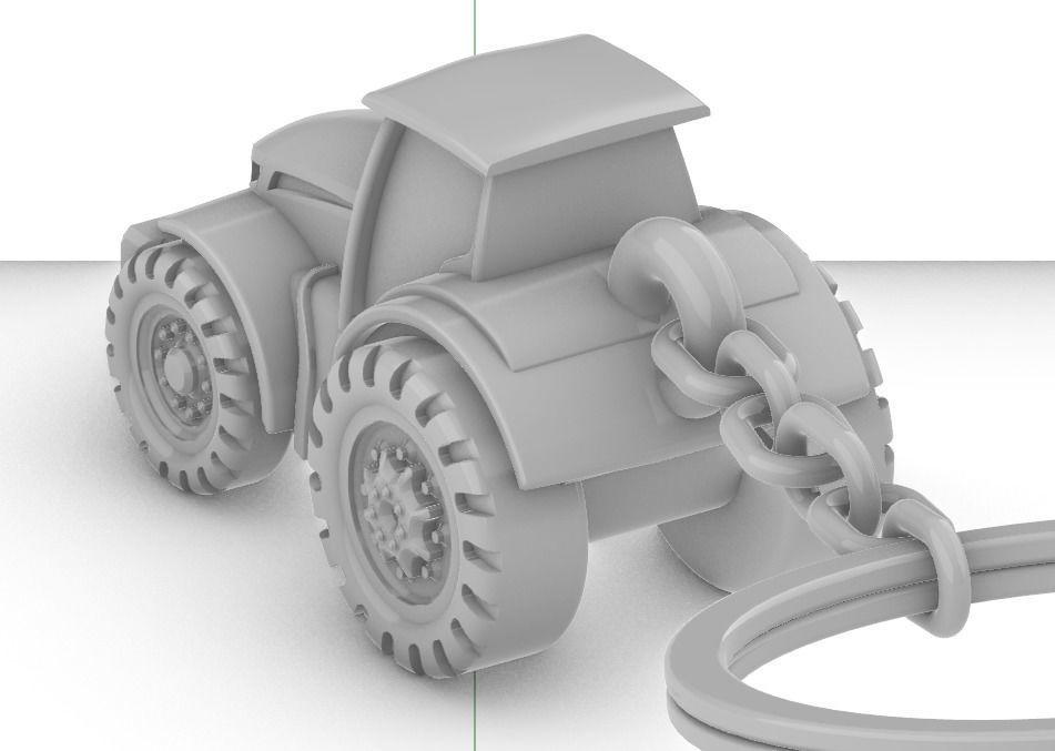 Keychain Tractor 3D print model_3