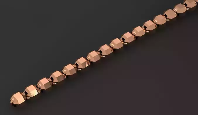 Gold Chain Bracelet 3D print model
