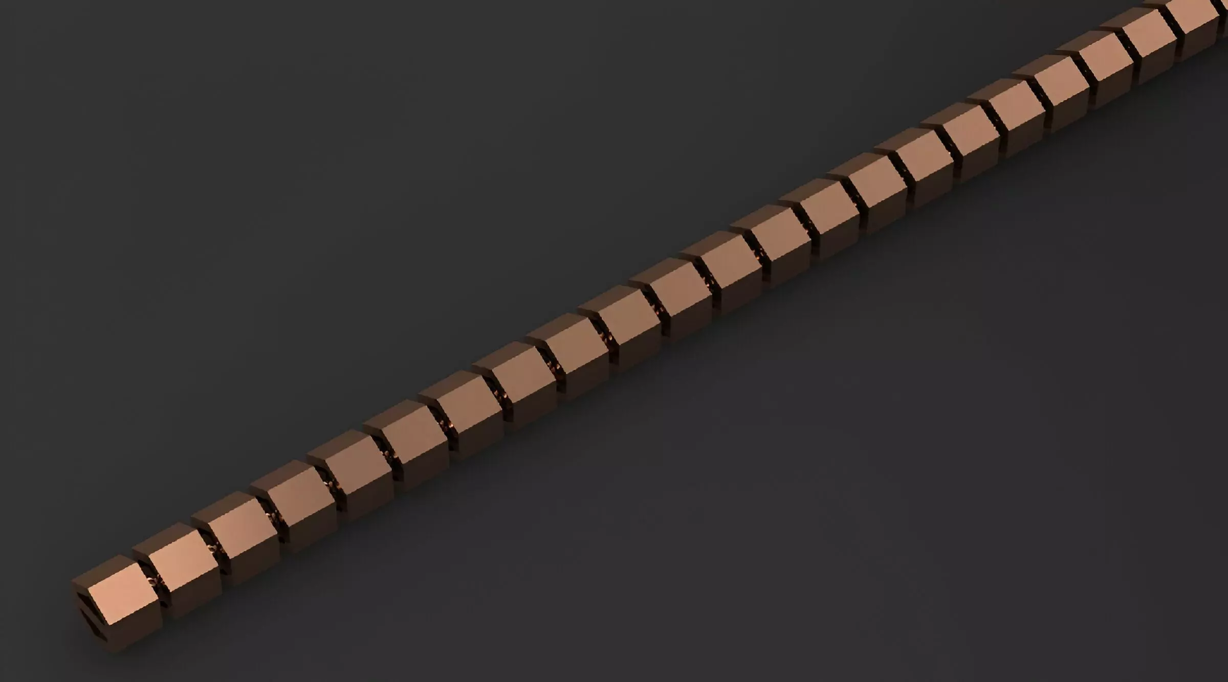 Gold Chain Bracelet 3D print model_0