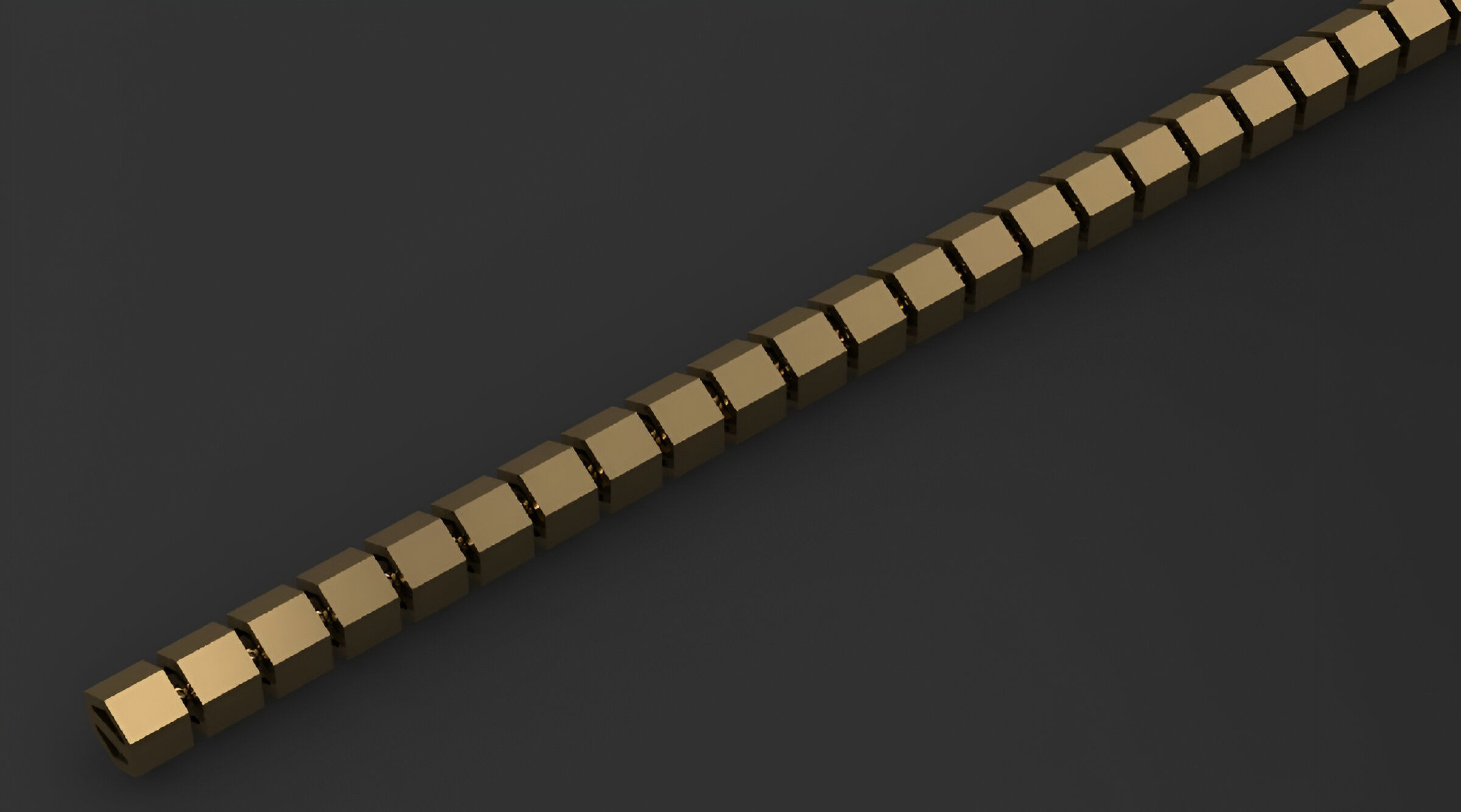 Gold Chain Bracelet 3D print model_5