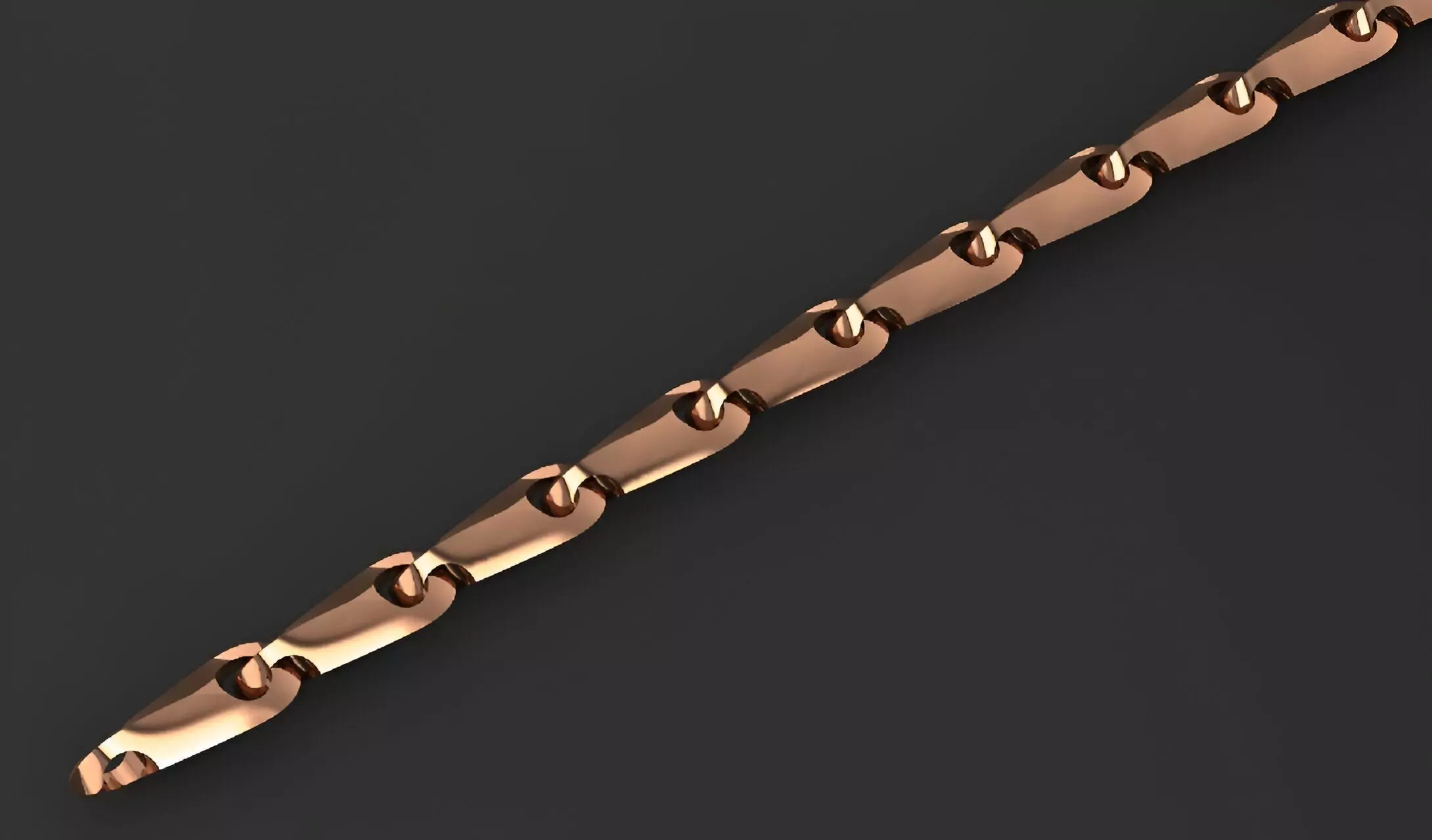 Gold Chain Bracelet 3D print model_0